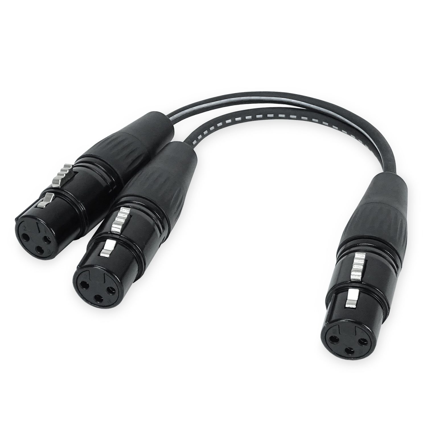 keepdrum YC025 Y-Adapterkabel XLR-Splitter 2x Buchse zu 1x Buchse Audio-Adapter