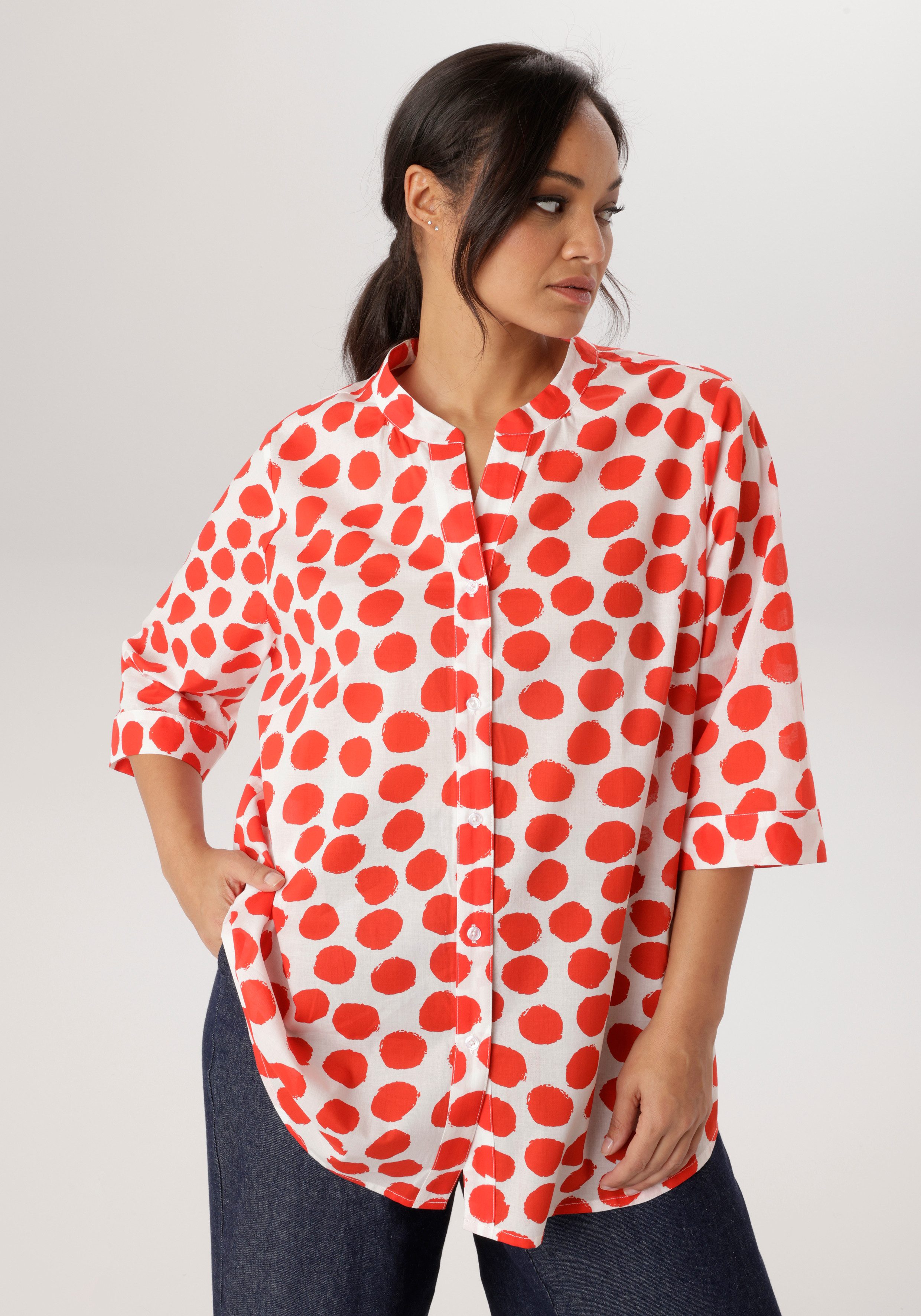 Aniston PLUS Longbluse in Pünktchendessin - NEUE KOLLEKTION günstig online kaufen