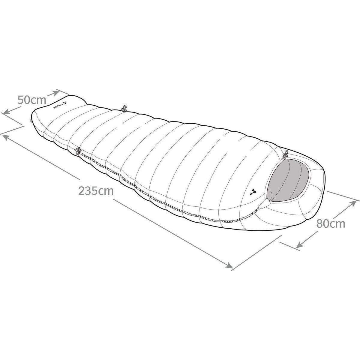VAUDE Daunenschlafsack Rotstein 200 DWN, Leichter, umweltfreundlicher Mumienschlafsack mit wasserabweisender
