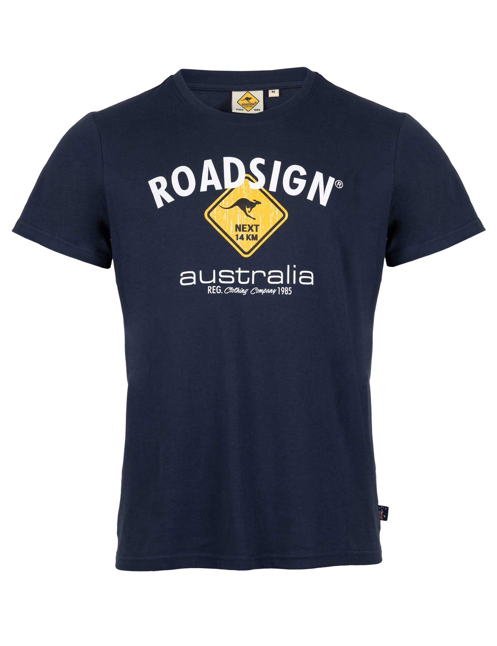 ROADSIGN und Logo-Aufdruck Baumwolle Rundhalsausschnitt, T-Shirt mit Logoprint navy % 100 (1-tlg) australia