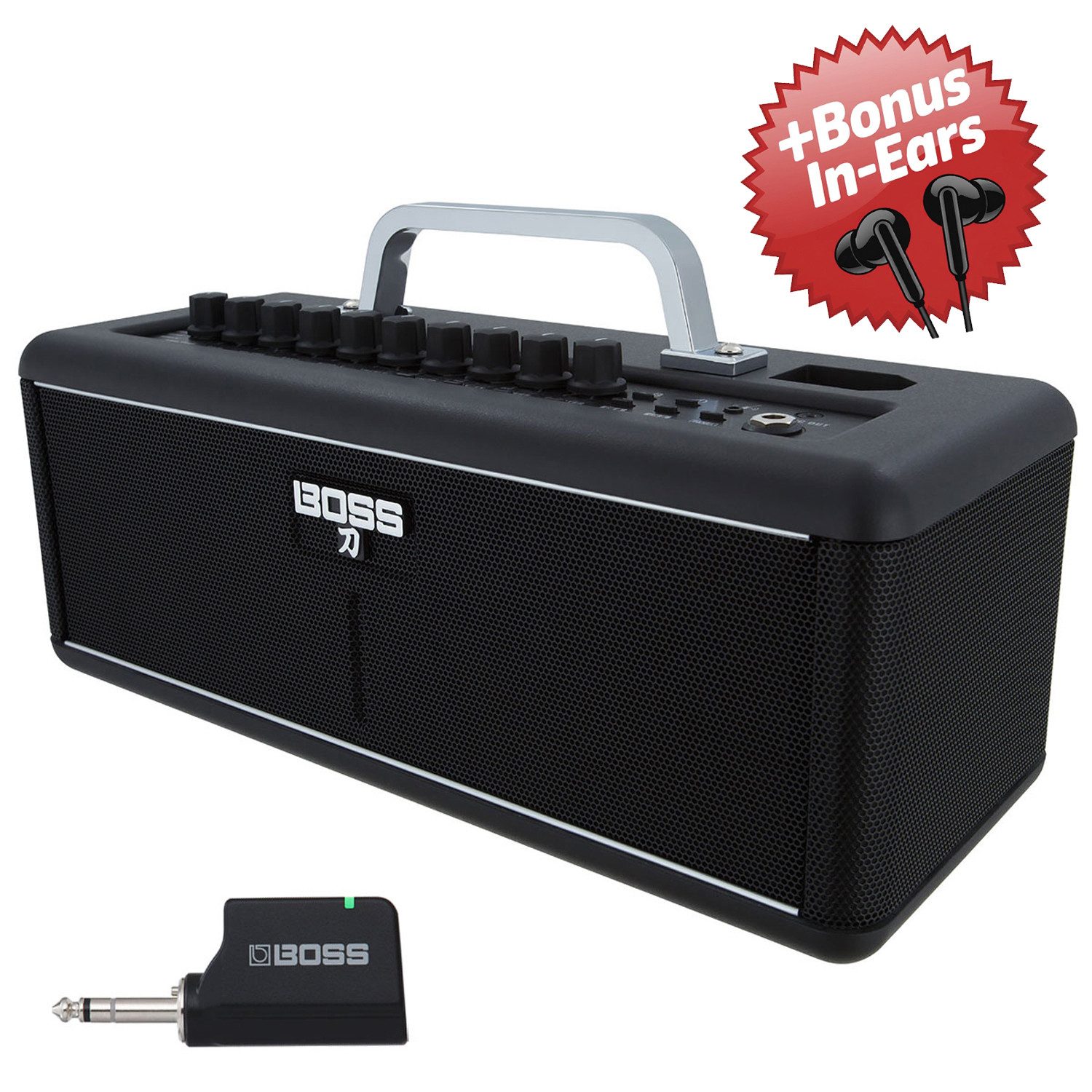 Boss by Roland Boss Katana Air Gitarren-Verstärker + Bonus In-Ear Kopfhörer Verstärker (30 W, Gitarren)