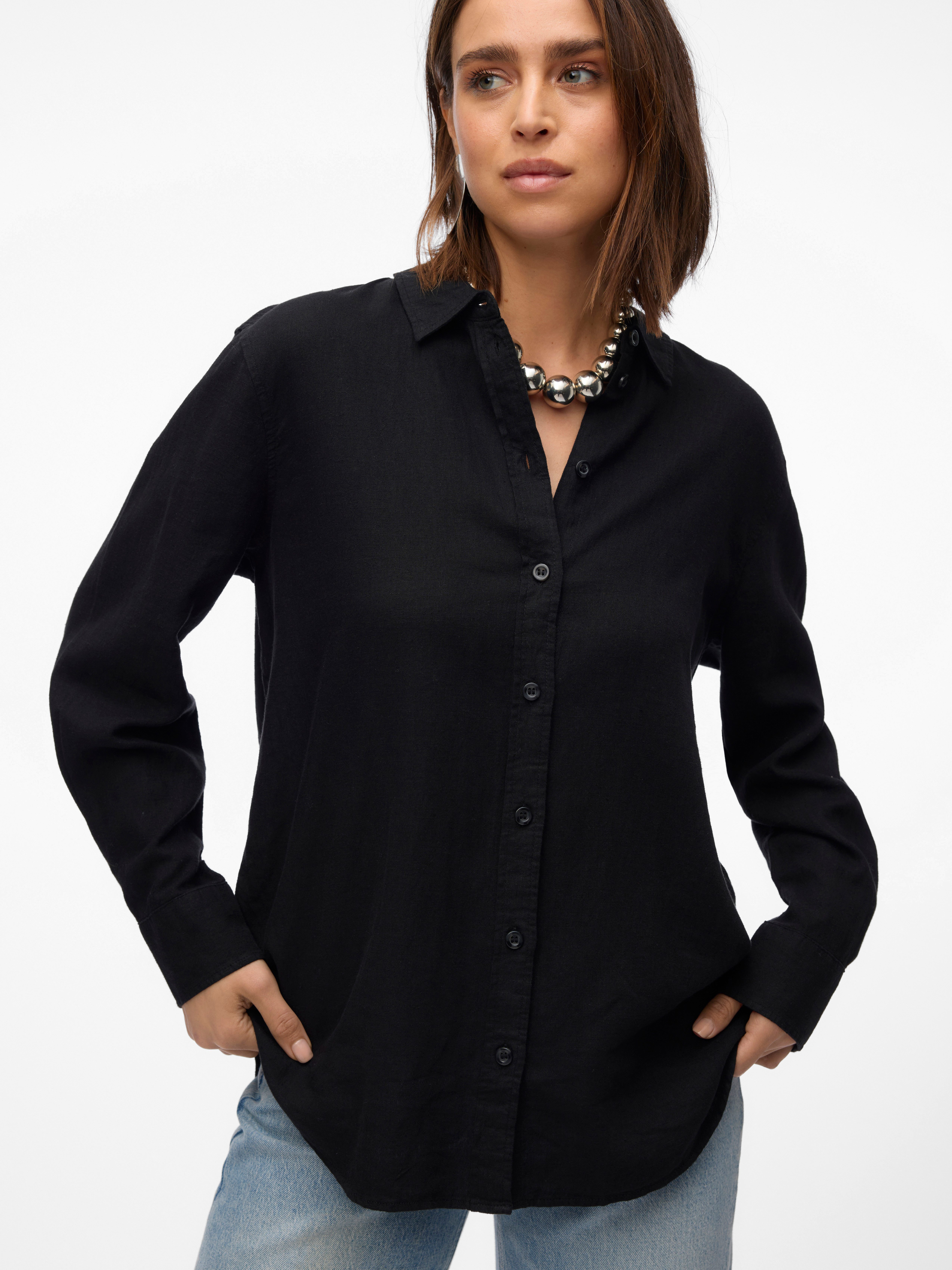 Vero Moda Hemdbluse VMLINN LINEN LS günstig online kaufen