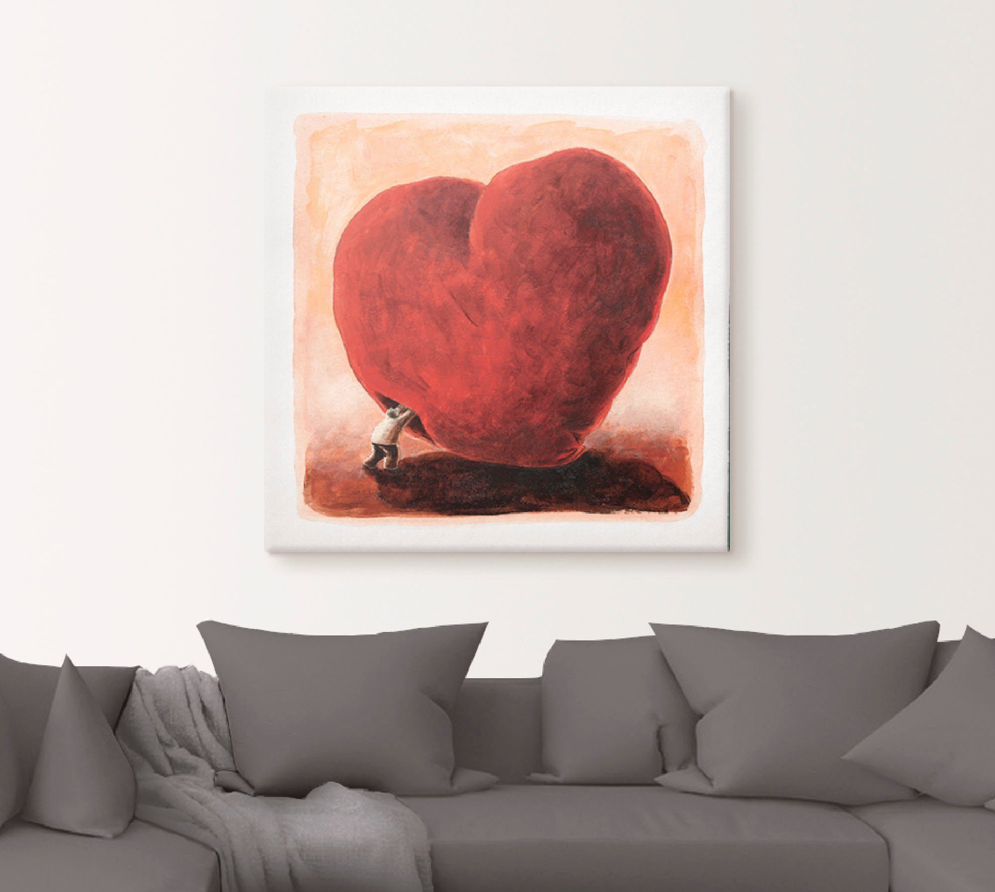Artland Herz, Größen Leinwandbild, (1 Wandaufkleber St), in Herzen Weiches oder Poster Wandbild versch. als