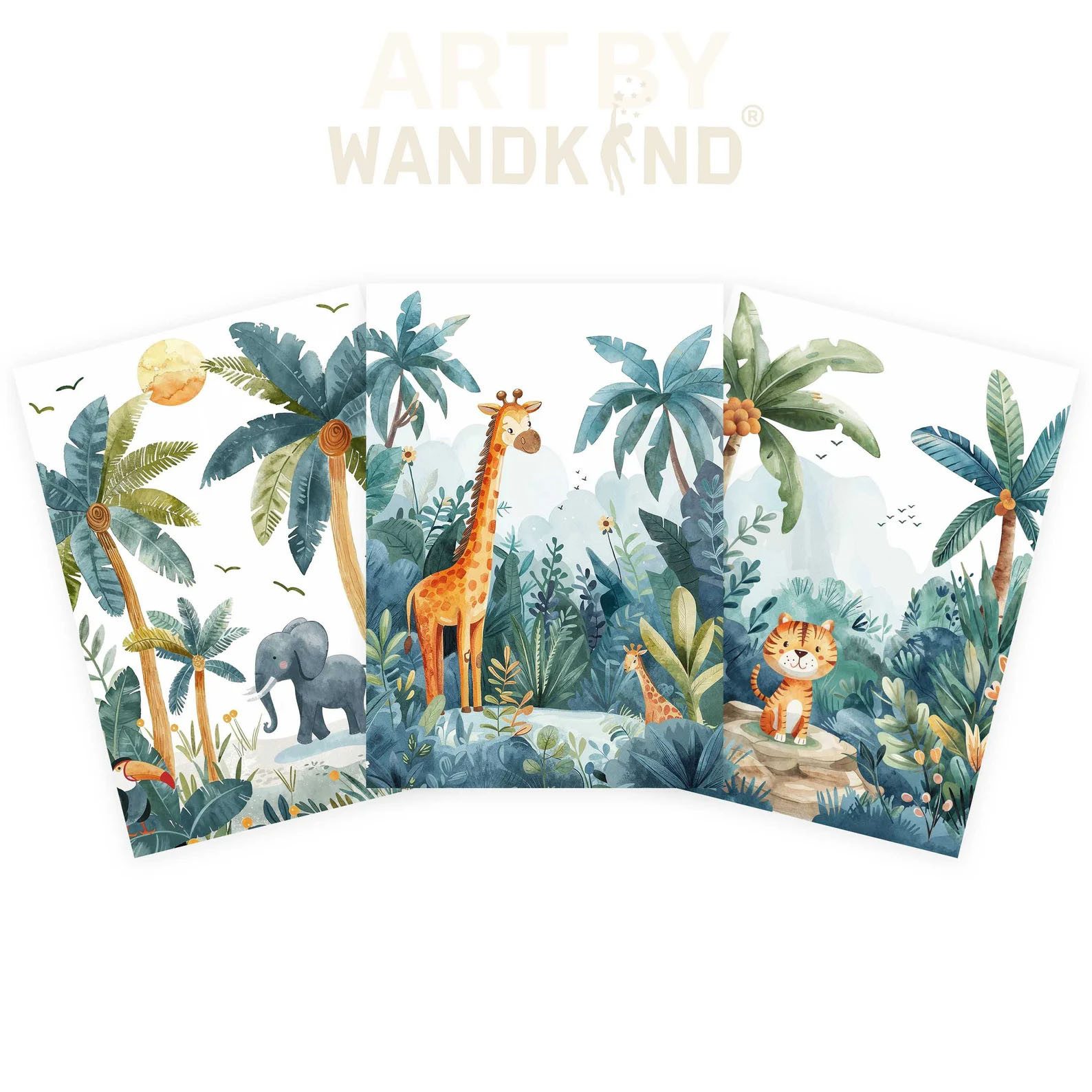 WANDKIND Poster Dschungeltier 3er Set P820, Kinder Poster