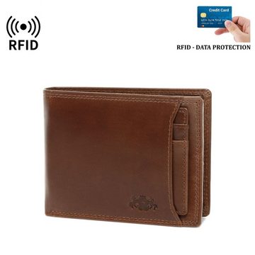 SID & VAIN Geldbörse Leder Geldbeutel Herren JACOB, Portemonnaie Echtleder für Herren, Wallet, Brieftasche hellbraun