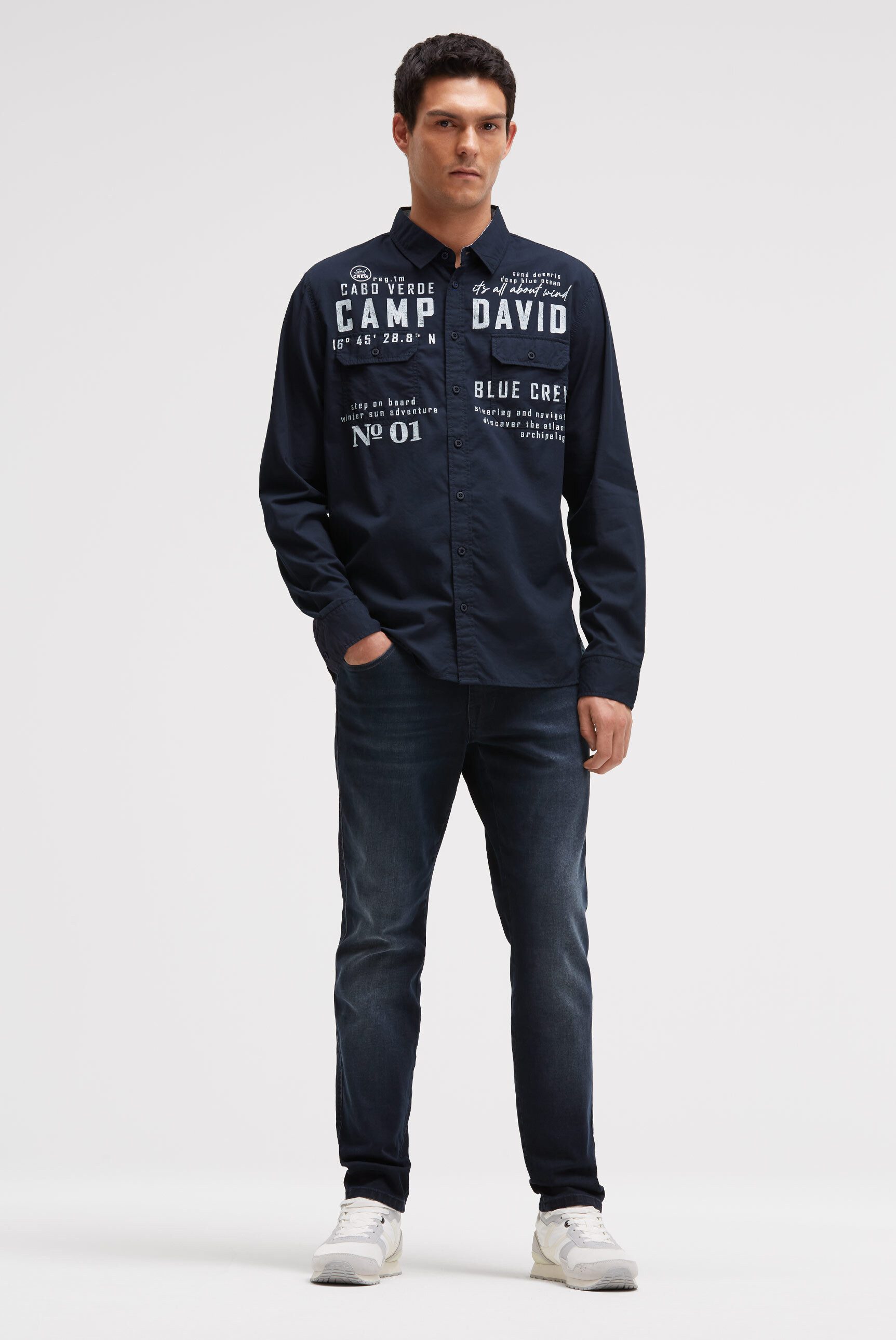 CAMP DAVID Langarmhemd mit Klappentaschen