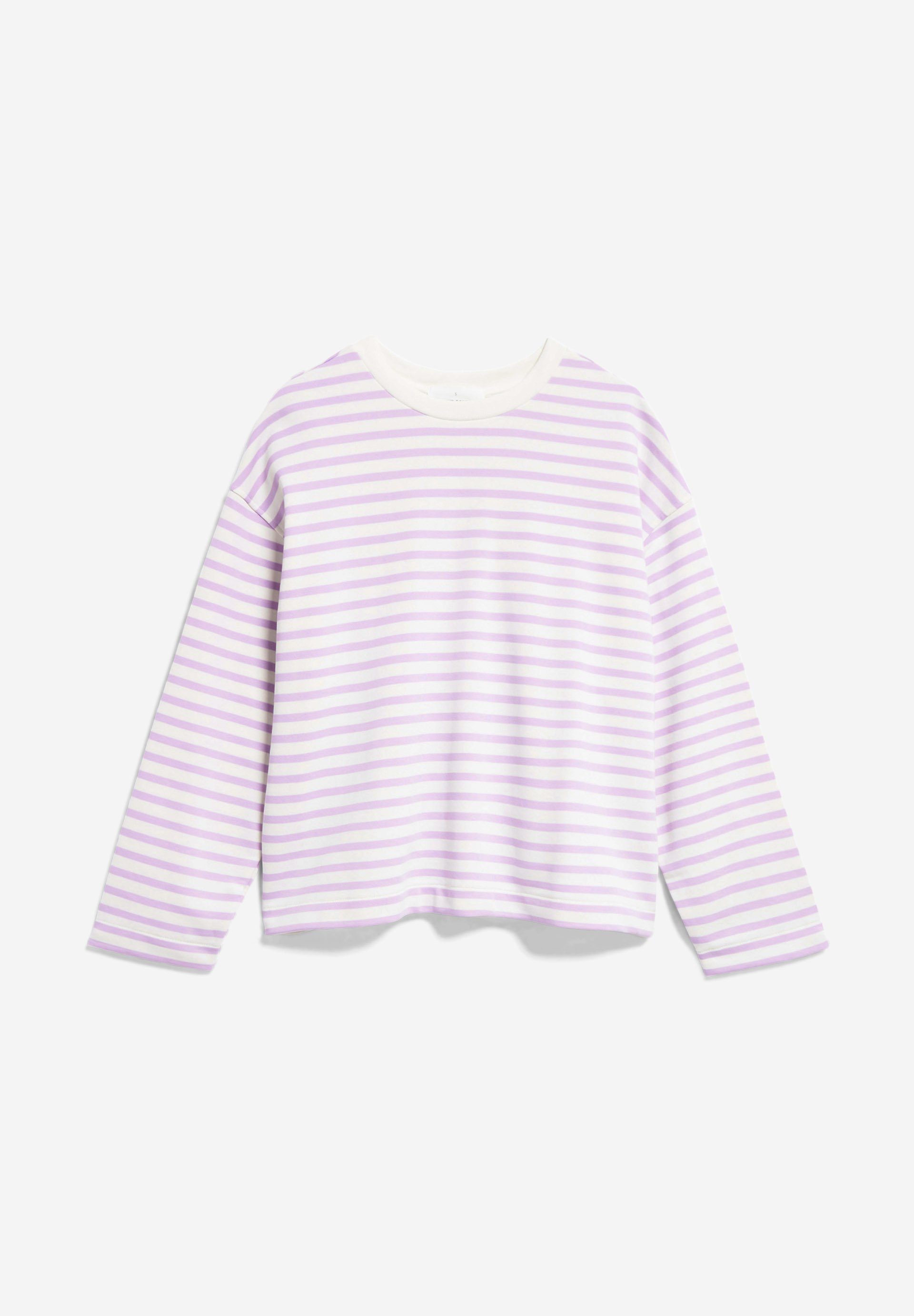 Armedangels Sweatshirt FRANKAA MAARLEN STRIPE (1-tlg) lavender Damen light-undyed