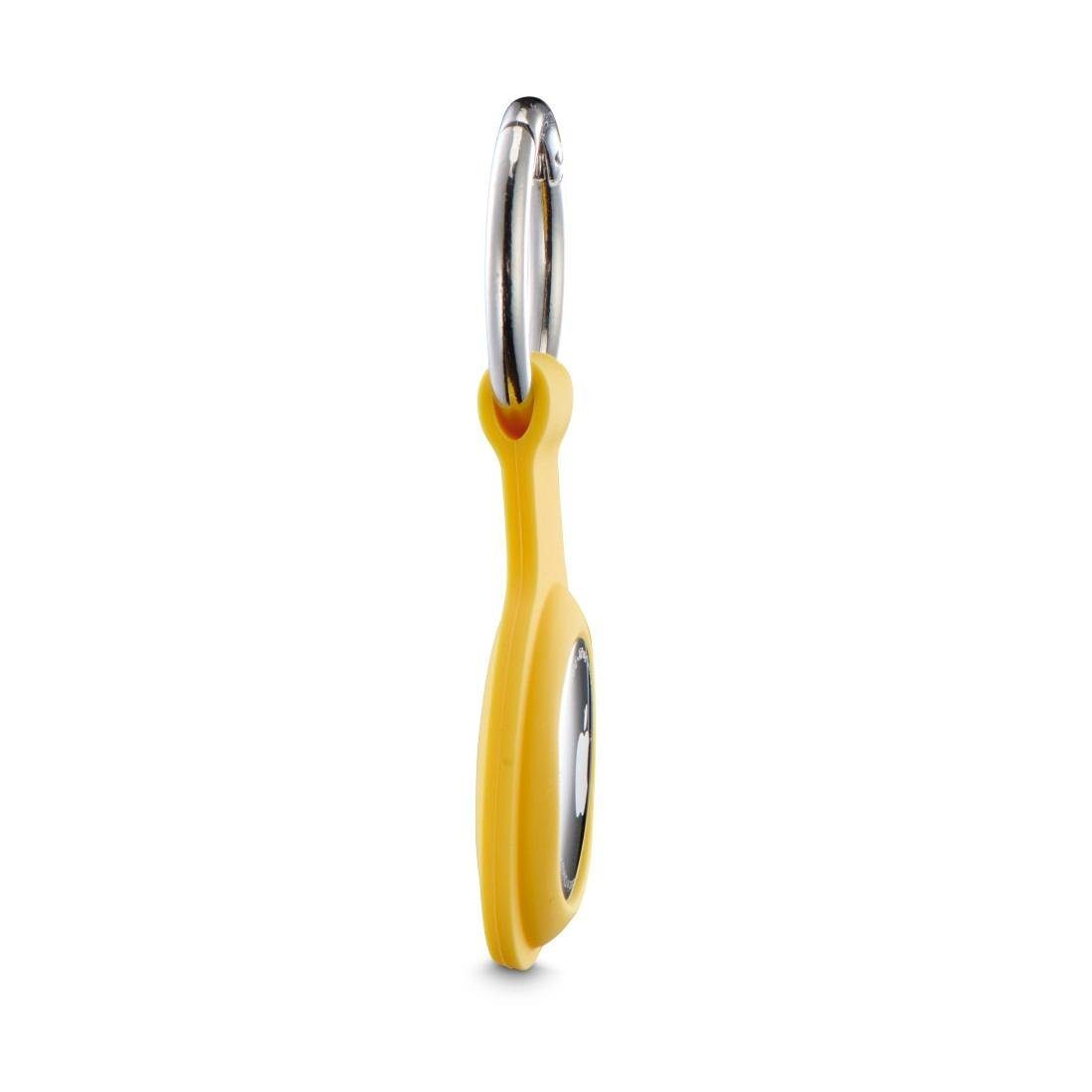 Hama Schlüsselanhänger Edge Protector Silikon, gelb aus für mit Karabiner Apple AirTag Schutzhülle