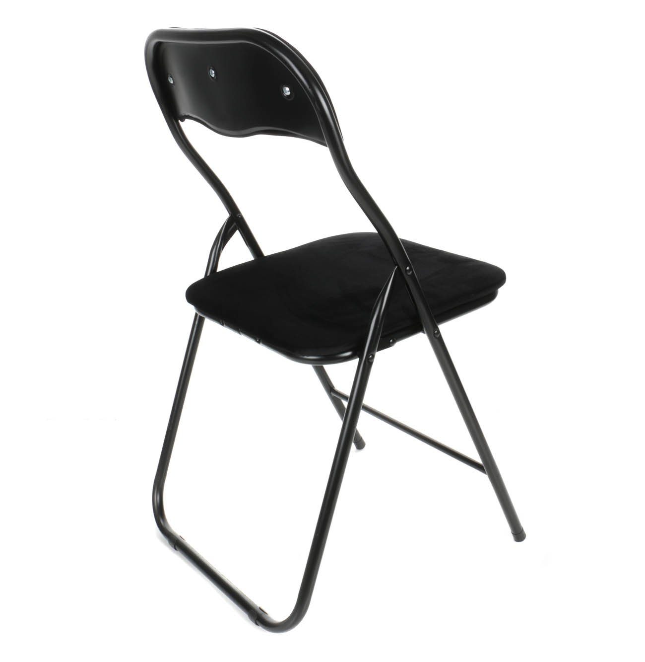 Metall | schwarz und (Sitz Küchenstuhl Gästestuhl Stuhl, schwarz | Samt klappbar, schwarz Rückenlehne Beistellstuhl Klappstuhl Klappstuhl, gepolstert), Bubble-Store
