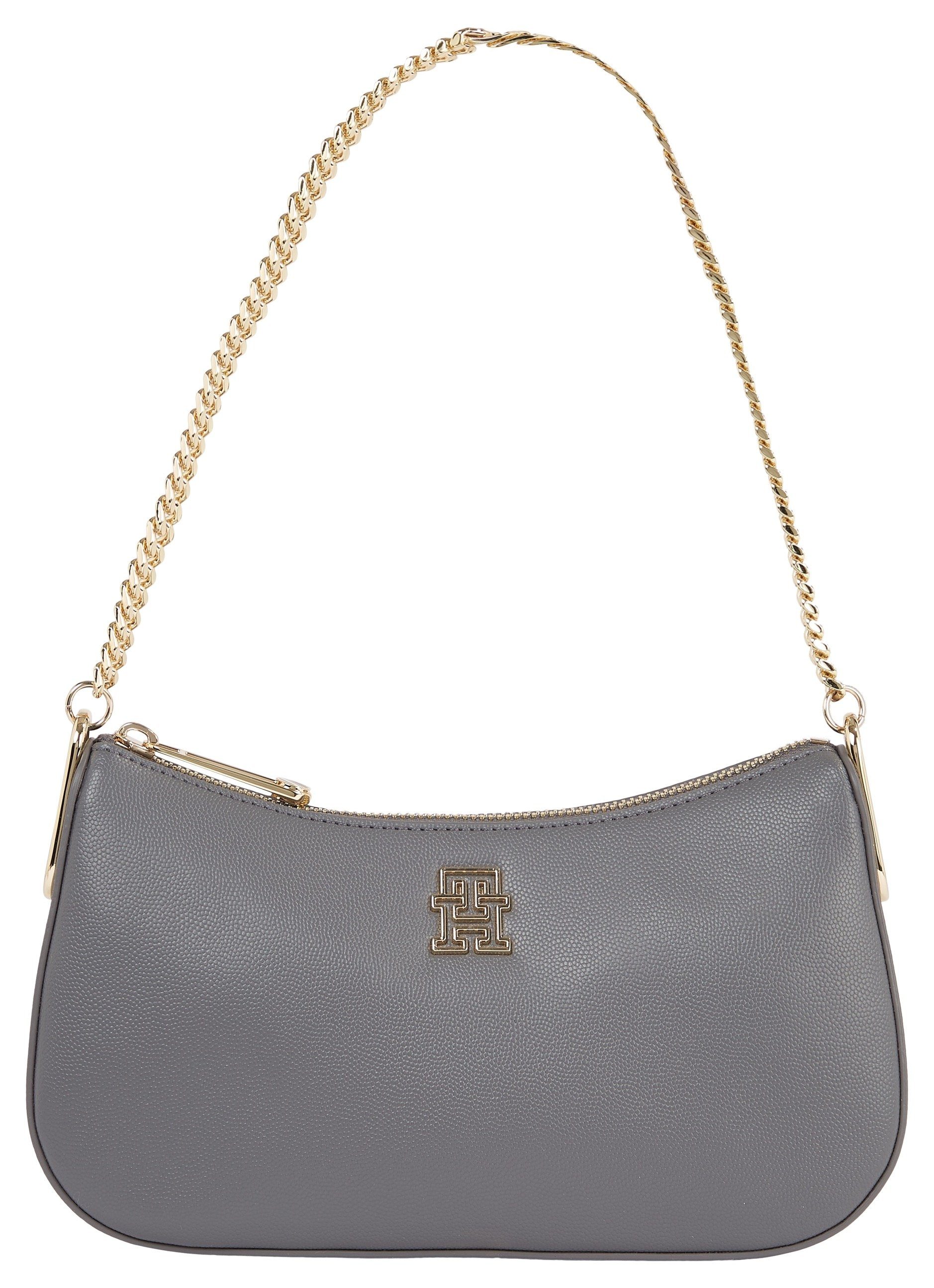 Tommy Hilfiger Schultertasche TH TIMELESS SHOULDER BAG CHAIN, mit goldenen Details und TH-Emblem vorne