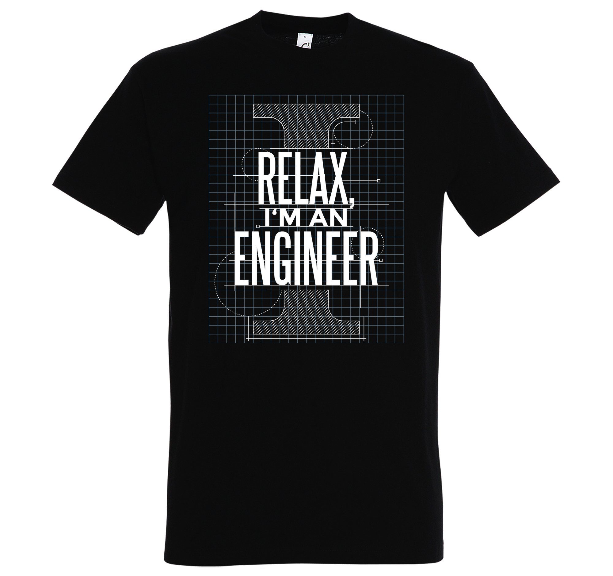 Youth Designz T-Shirt "Relax, I Am A Engineer" Herren Shirt mit trendigem Frontprint Schwarz | T-Shirts
