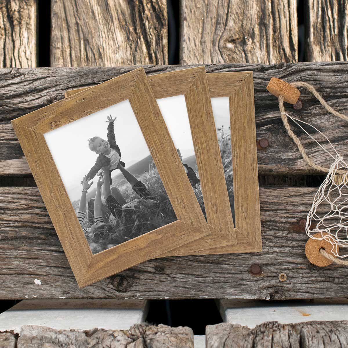 PHOTOLINI Bilderrahmen 3er Set Strandhaus Rustikal günstig online kaufen