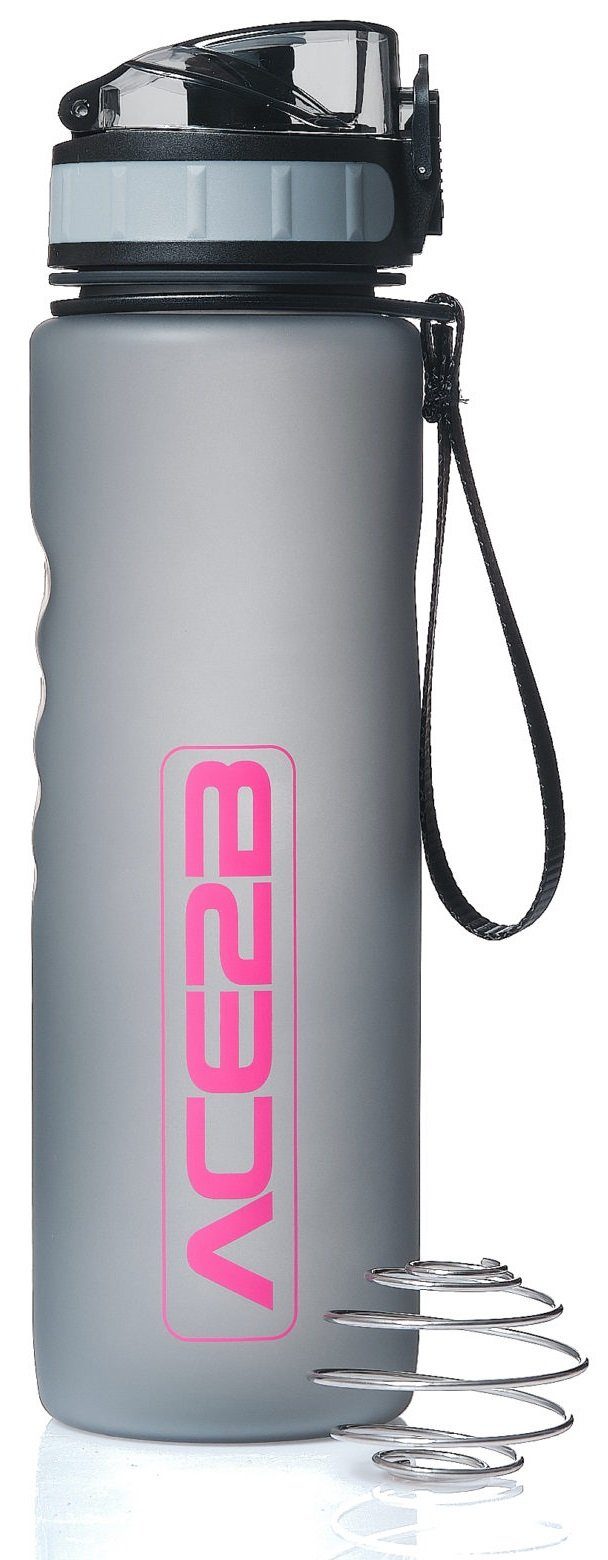 ACE2B Trinkflasche ace2b mit Sportflasche Shaker B, Pink Fitnessflasche Auslaufsicher 800ml Trinkflasche
