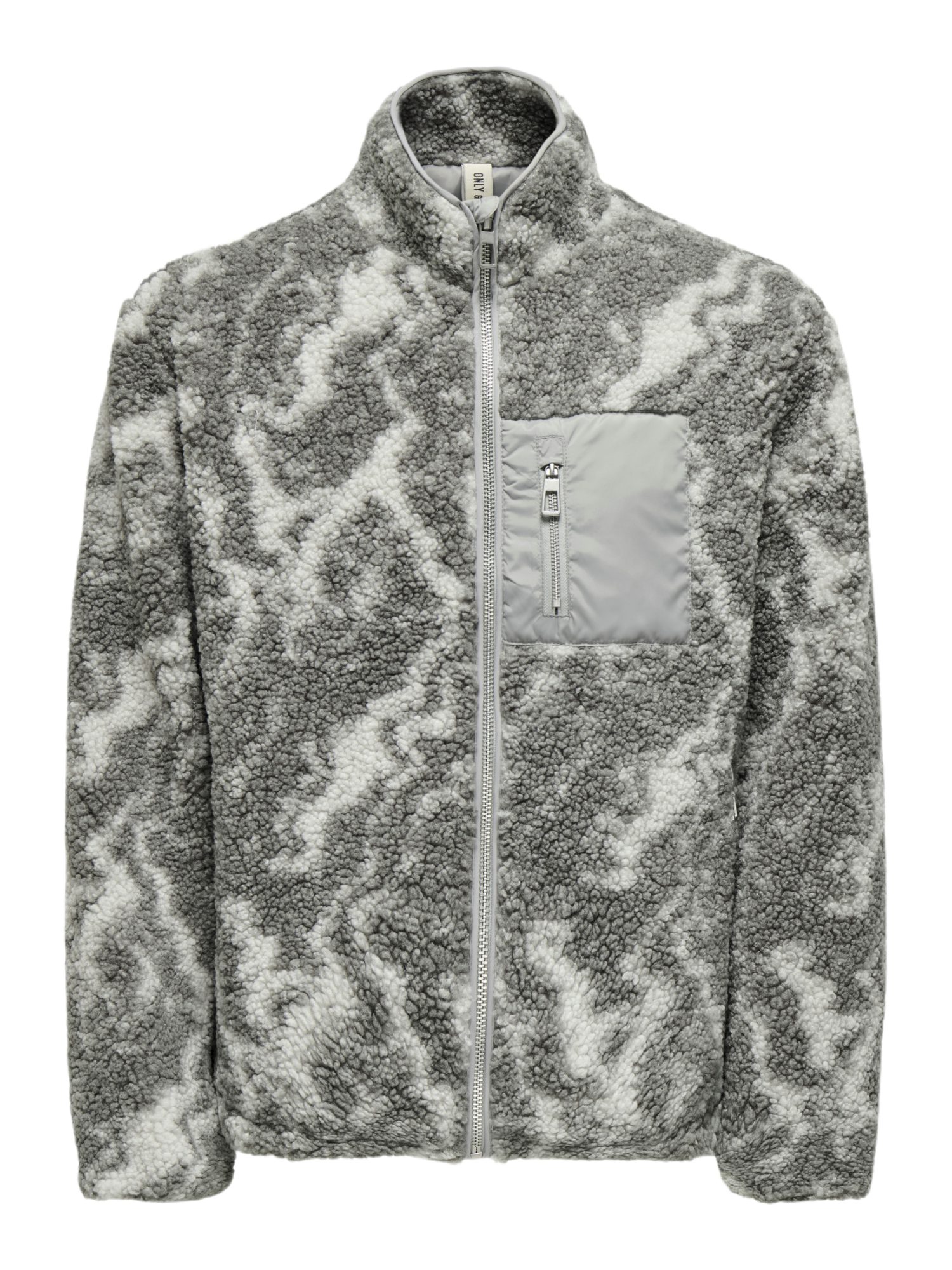 ONLY & SONS Funktionsjacke 2025-5 AUTUMN grau,Casual,Polyester,Strukturiert,Stehkragen,Lang,Regular Fit