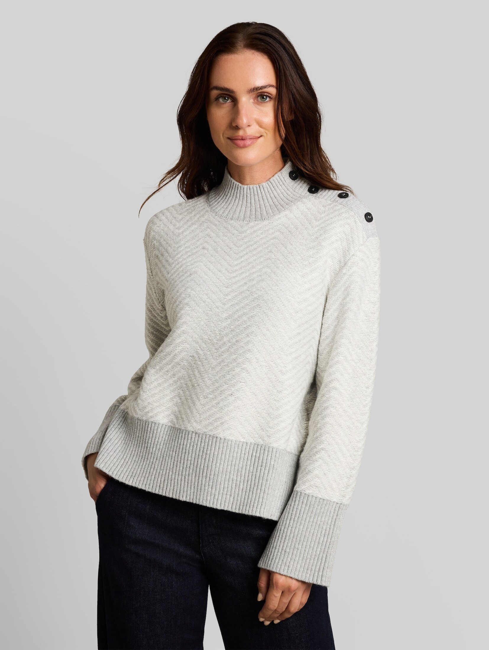 TOM TAILOR Strickpullover Pullover & Strickjacken Loose Fit Cosy Strickpullover mit Knöpfen