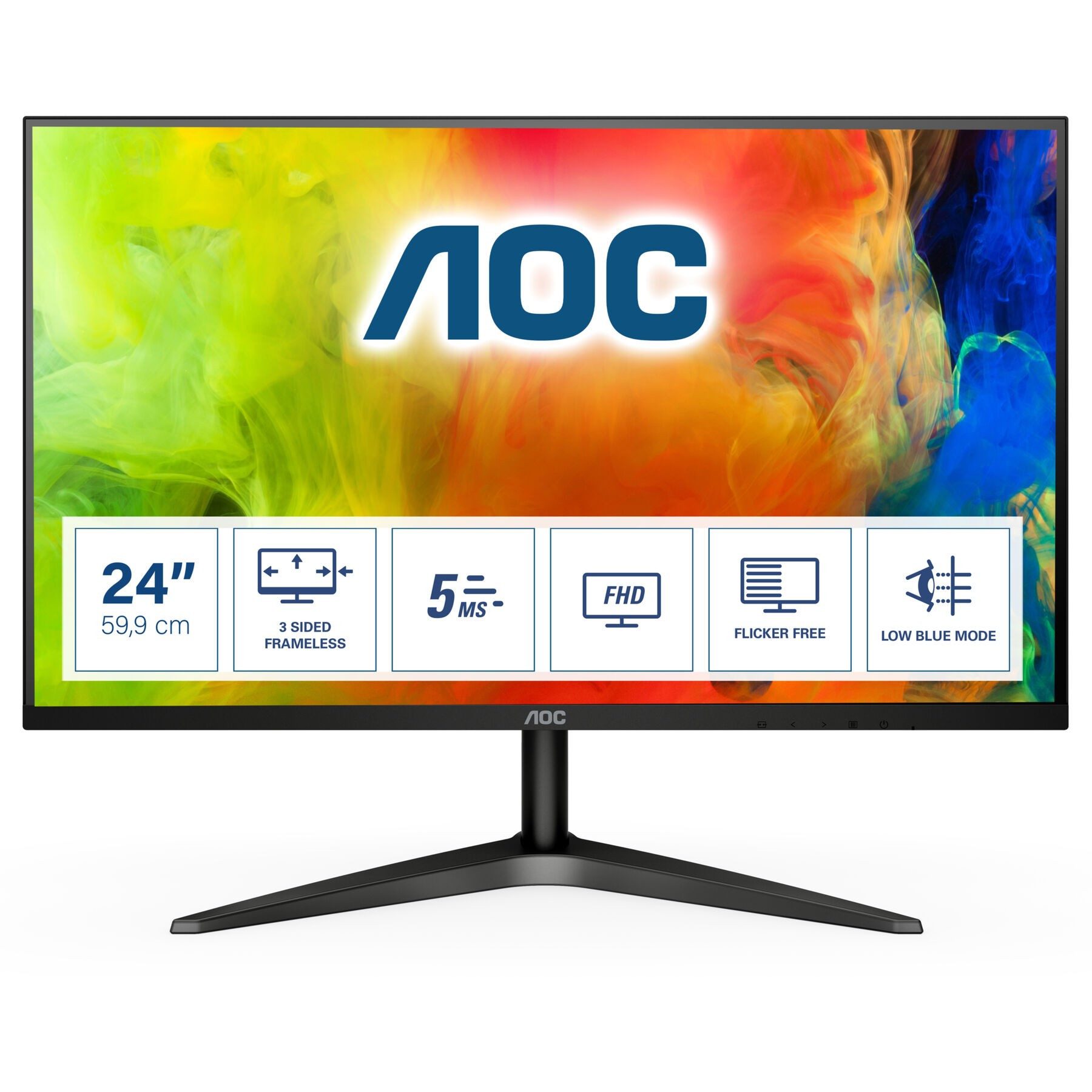 AOC 24B1H LED-Monitor (60 cm/24 ", 1920 x 1080 px, Full HD, 5 ms Reaktionszeit, 60 Hz, LED)