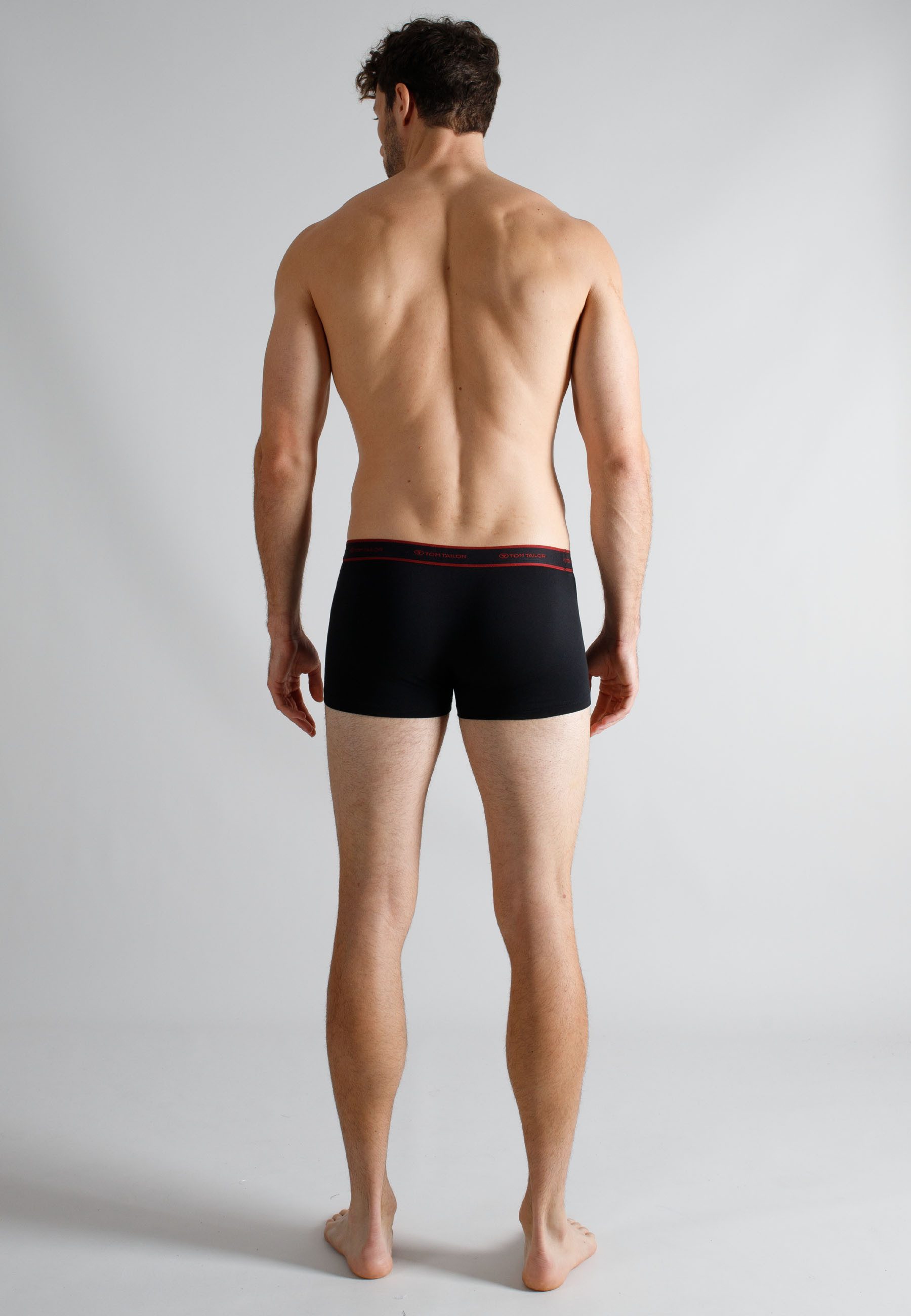 TOM TAILOR Boxershorts TOM TAILOR Herren Pants rot uni 2er Pack (2-St)