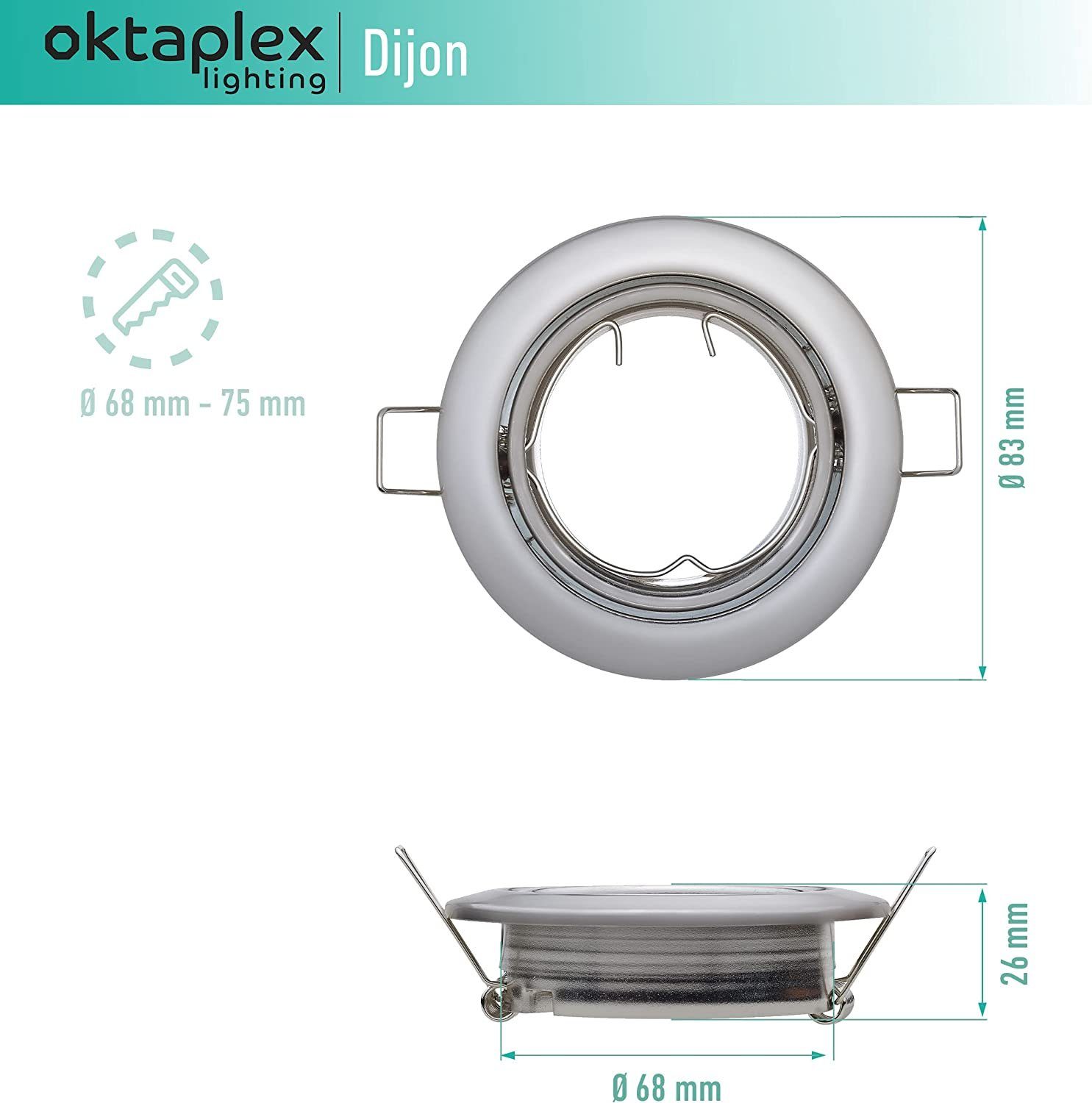 Deckenstrahler Oktaplex lighting 3 Einbaustrahler chromfarben Module 3000 Lumen, schwenkbar, LED 380 Stück LED wechselbar, Kelvin 4,8W flach inkl. LED 230V warmweiß, Leuchtmittel