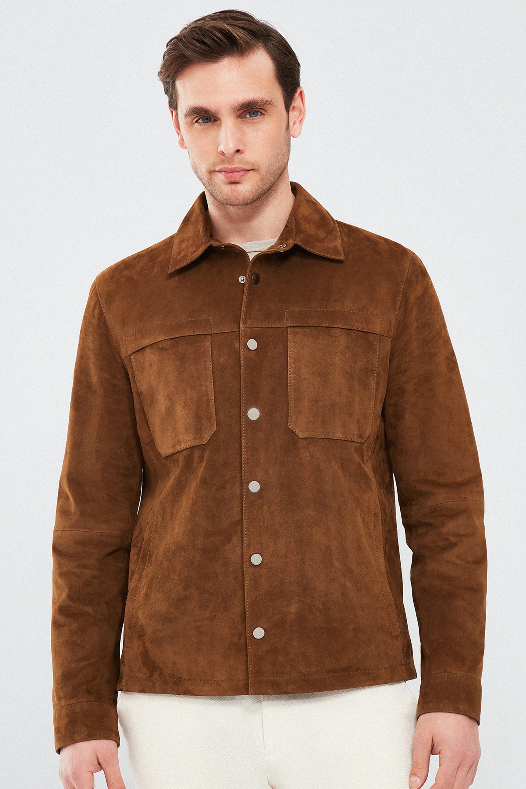 Lederjacke Enzo Lederjacke mit Hemdkragen