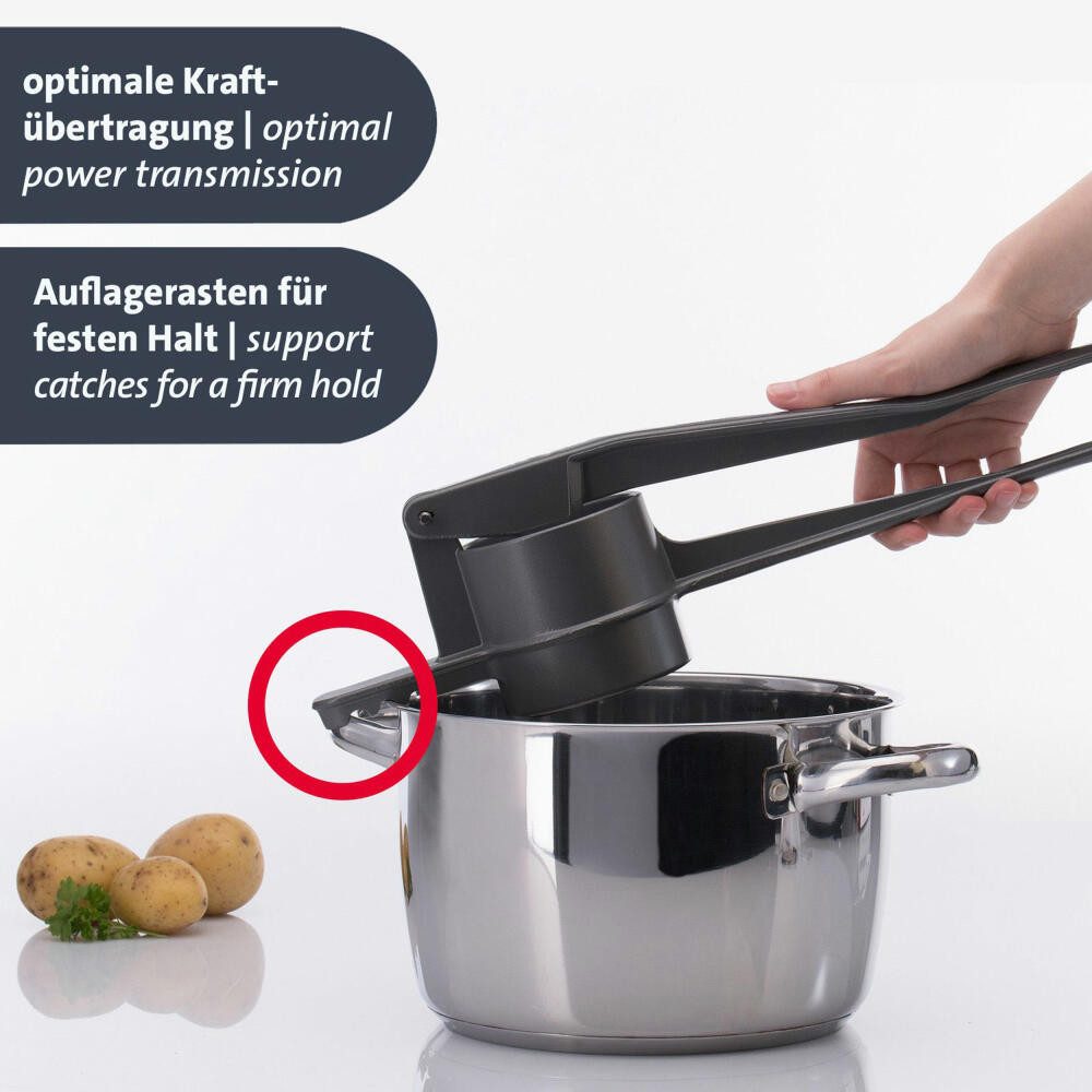 WESTMARK Spätzlereibe Spätzlepress, Rundloch, Anthrazit, Aluminium, spülmaschinengeeignet, Made in Germany