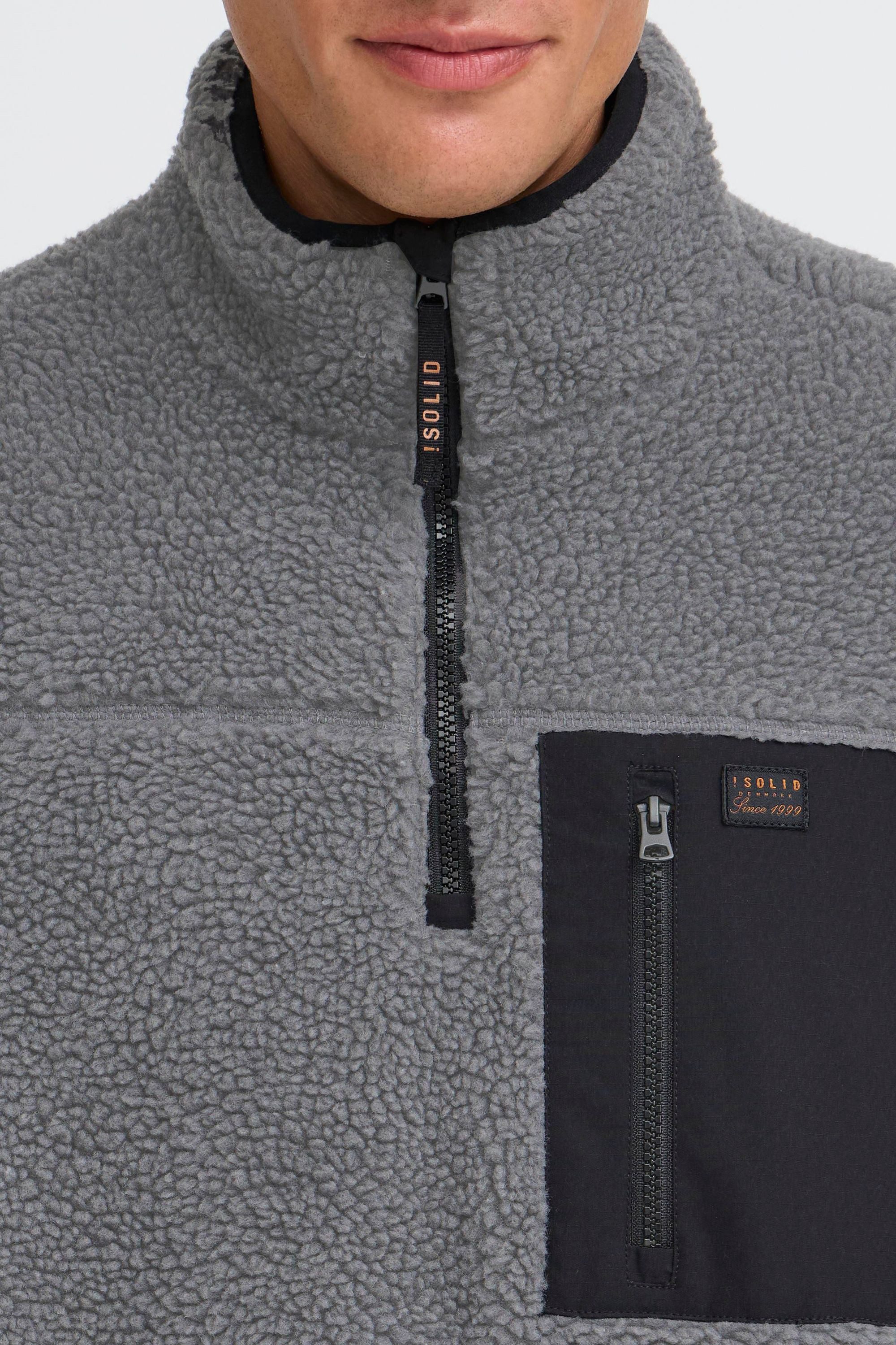 !Solid Plüschjacke SDMcwain Gemütliche Plüschjacke mit Brusttasche