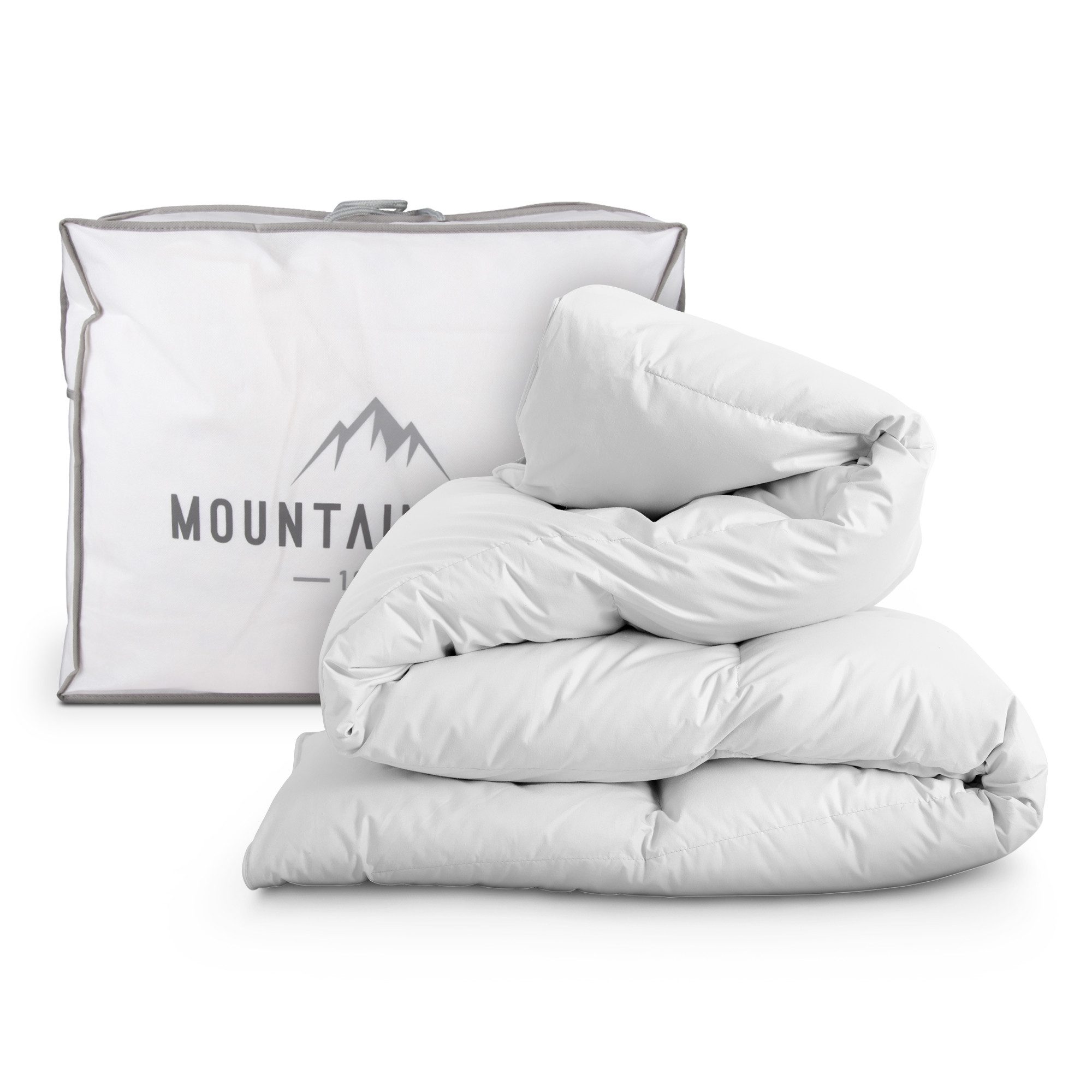Bestlivings Federbettdecke Mountain Peak 135x200cm, Füllung: 80% Federn, 20% Daunen, Bezug: Baumwolle, hergestellt in Deutschland mit Kanadische Federn und Daunen