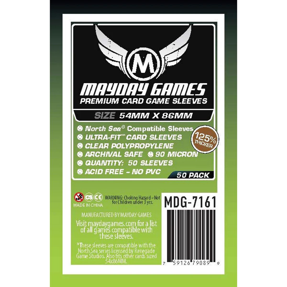 Mayday Games Spiel Premium Card Sleeves Kartenschutzhüllen 54 x 86 MM 50 Stück - 7161