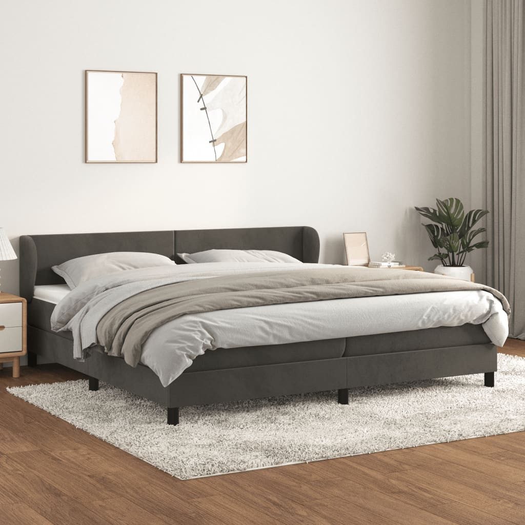 vidaXL Boxspringbett Boxspringbett mit Matratze Hellgrau 200x200 cm Samt Be günstig online kaufen