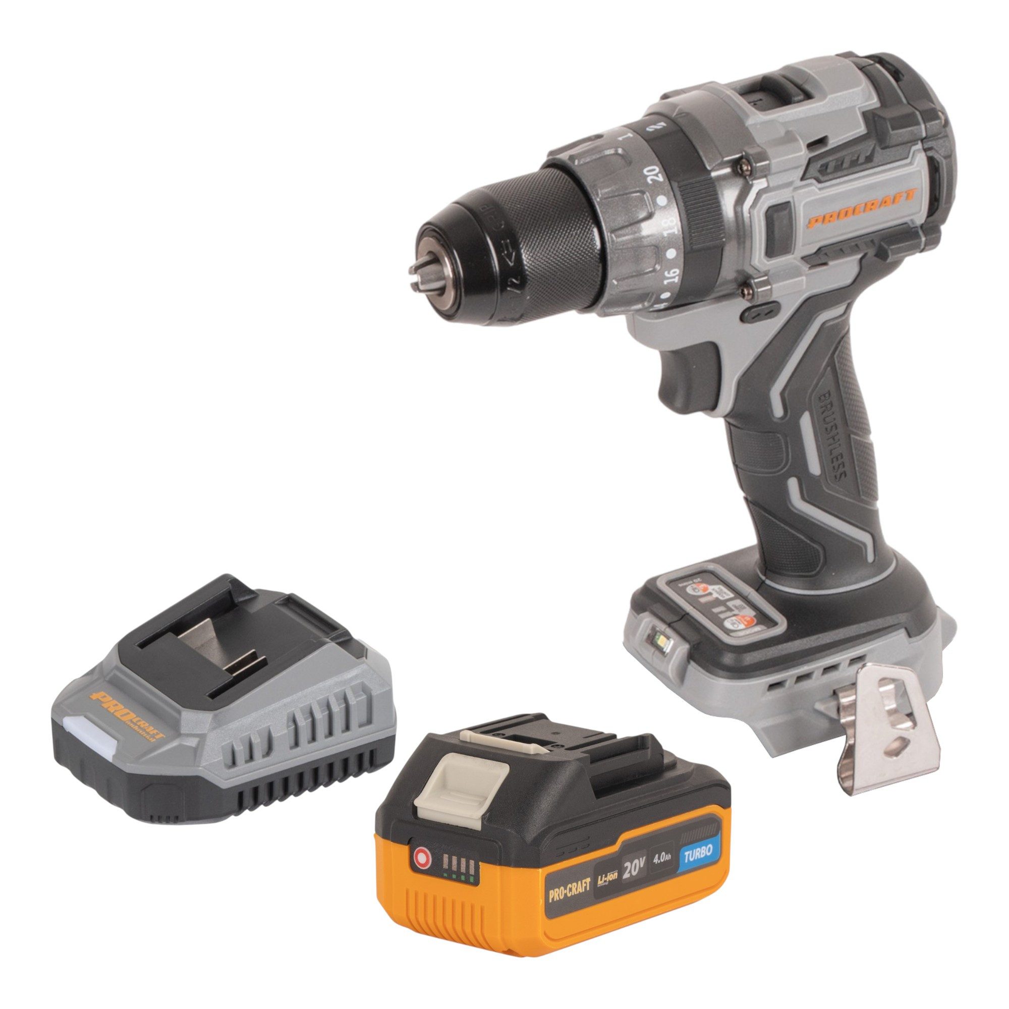 PROCRAFT industrial Akku-Schrauber CD20Abb 20 V 85 Nm + 1x Akku 4,0 Ah + Ladegerät