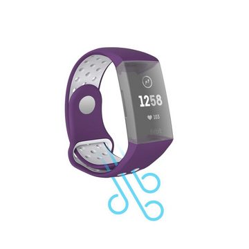 Hama Smartwatch-Armband Ersatzarmband Fitbit Charge 3/4, 22mm, atmungsaktives Sportarmband, Rutschfest - Schmutzabweisend - Abwaschbar