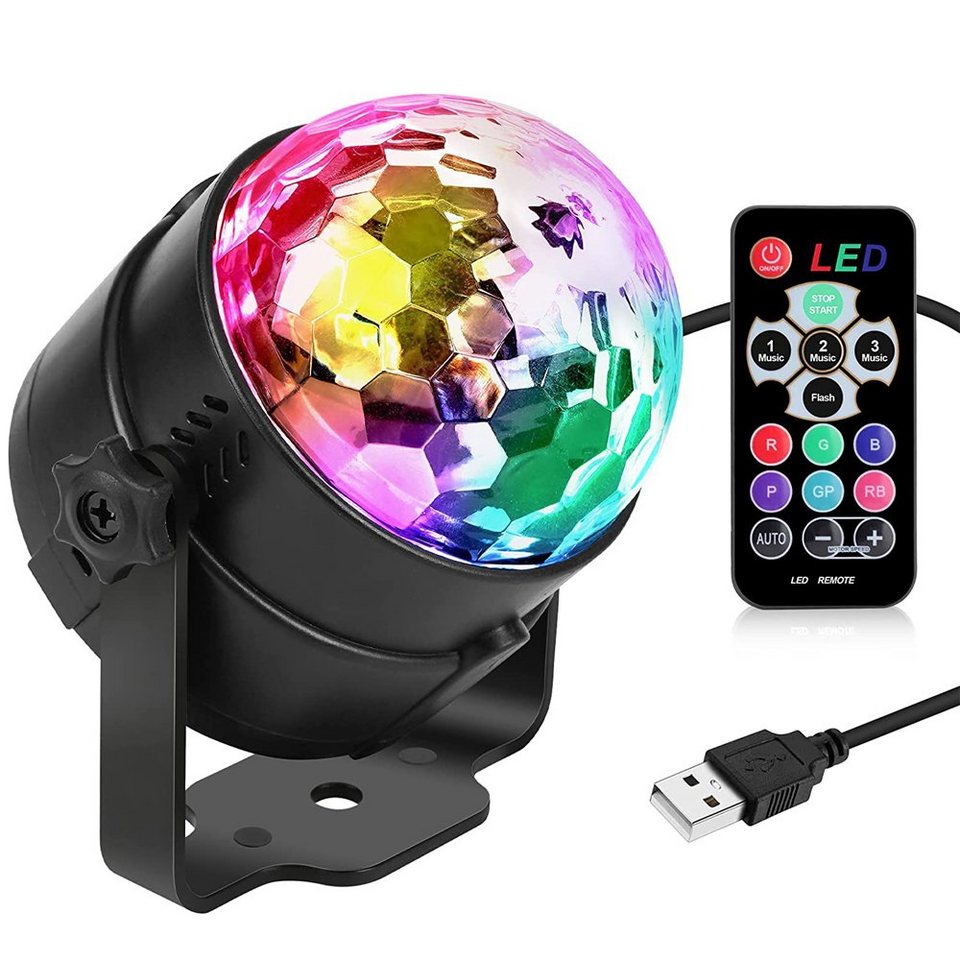 GelldG LED Discolicht Discokugel LED Party Lampe, Musik gesteuert  Discokugel mit47 Farbe