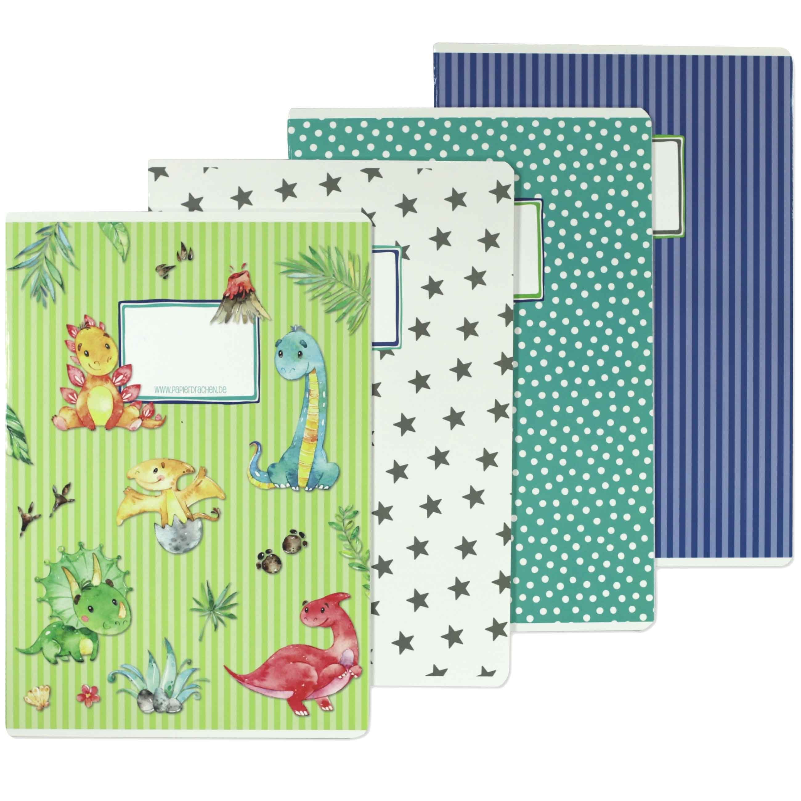 PAPIERDRACHEN Schulheft Schulhefte Set - DIN A4