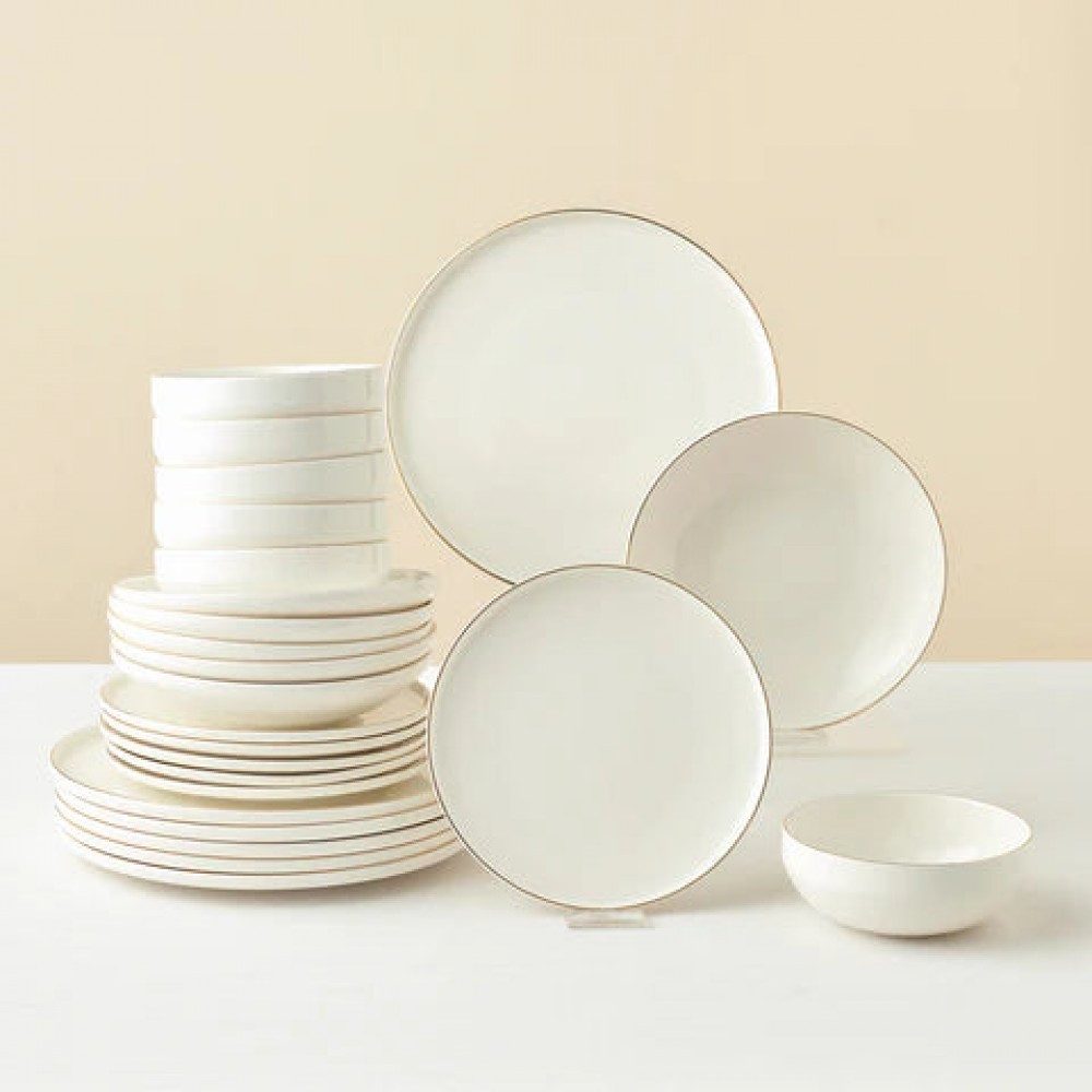 Karaca Geschirr-Set Karaca Stream Bone Meridian Tafelservice 24-tlg 6 Personen