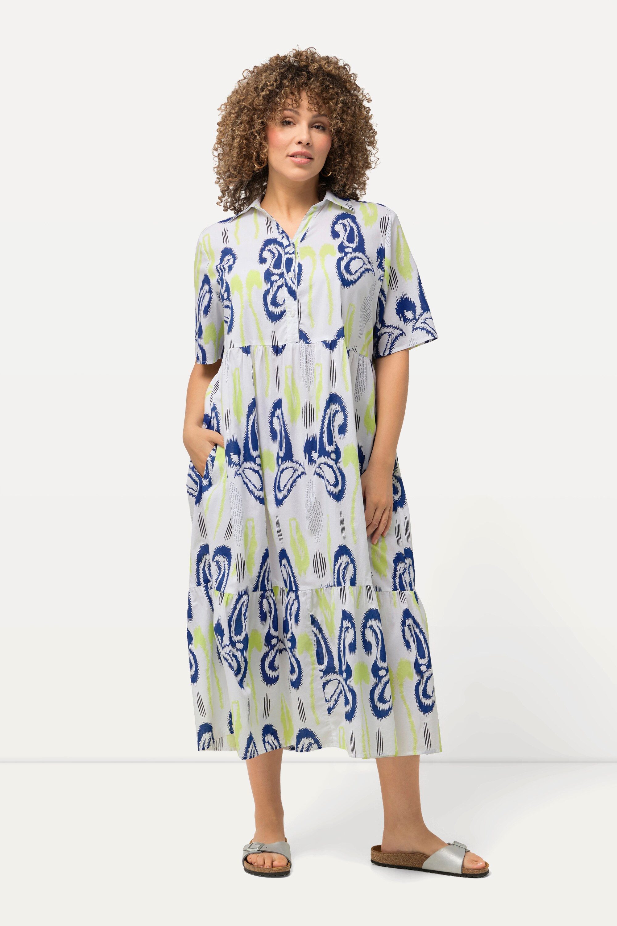 Ulla Popken Midikleid Midikleid Paisleymuster A-Linie günstig online kaufen