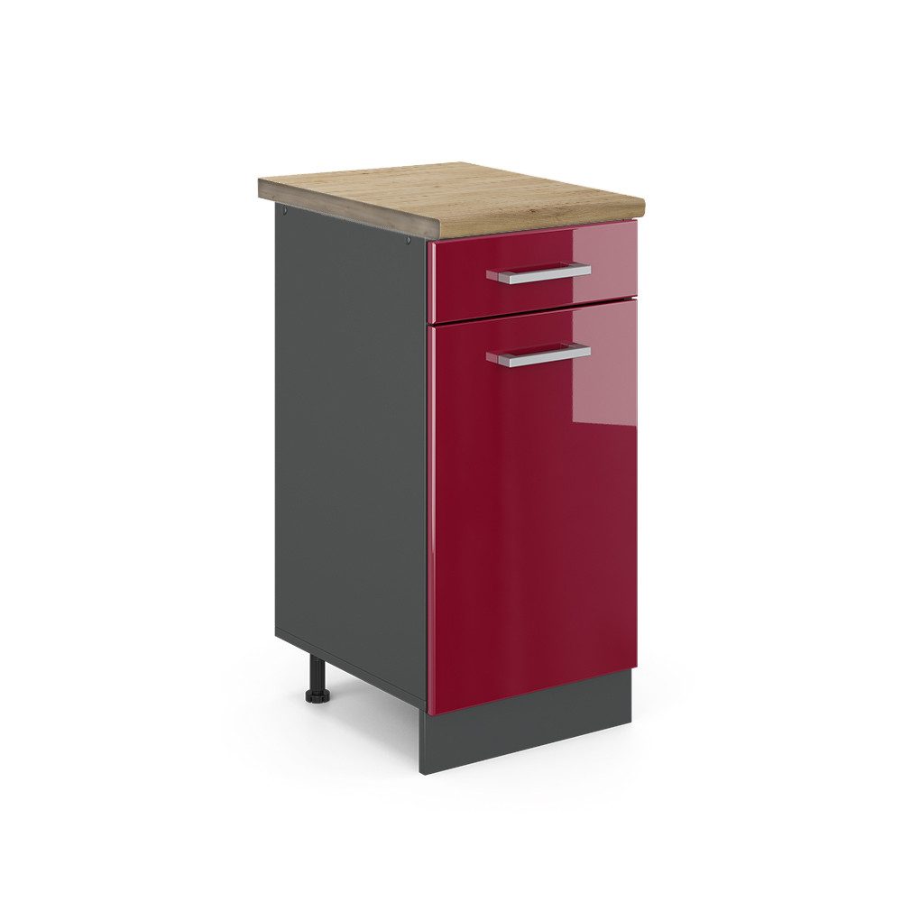 Vicco Unterschrank R-Line, Bordeaux Hochglanz/Anthrazit, 40 günstig online kaufen