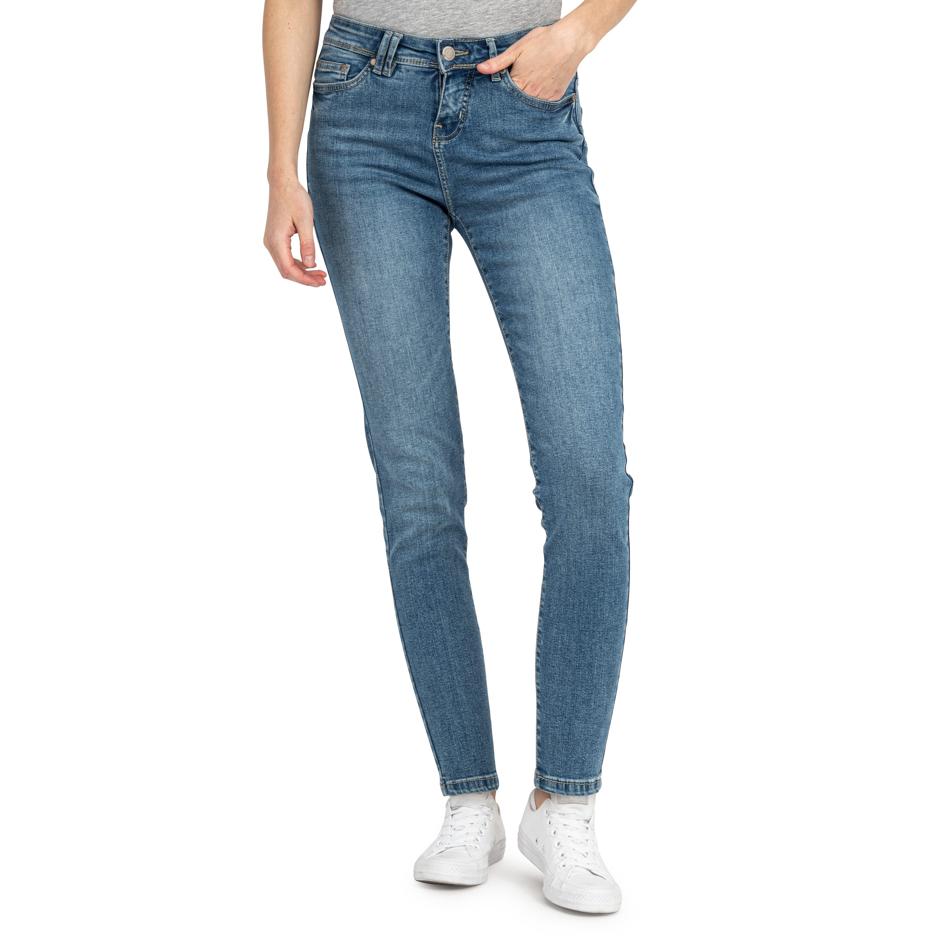SUBLEVEL Slim-fit-Jeans Damen Jeans Skinny Slim Fit Jeanshose Hose Röhre Denim Stretch