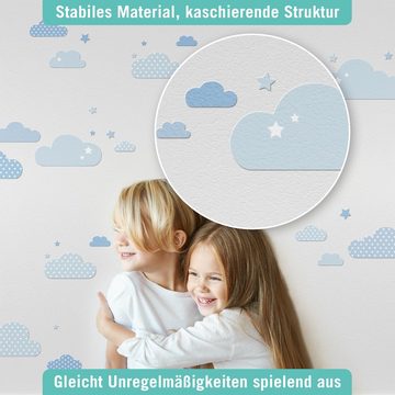 lovely label Wandsticker Wolken blau - Wandtattoo Kinderzimmer Jungen