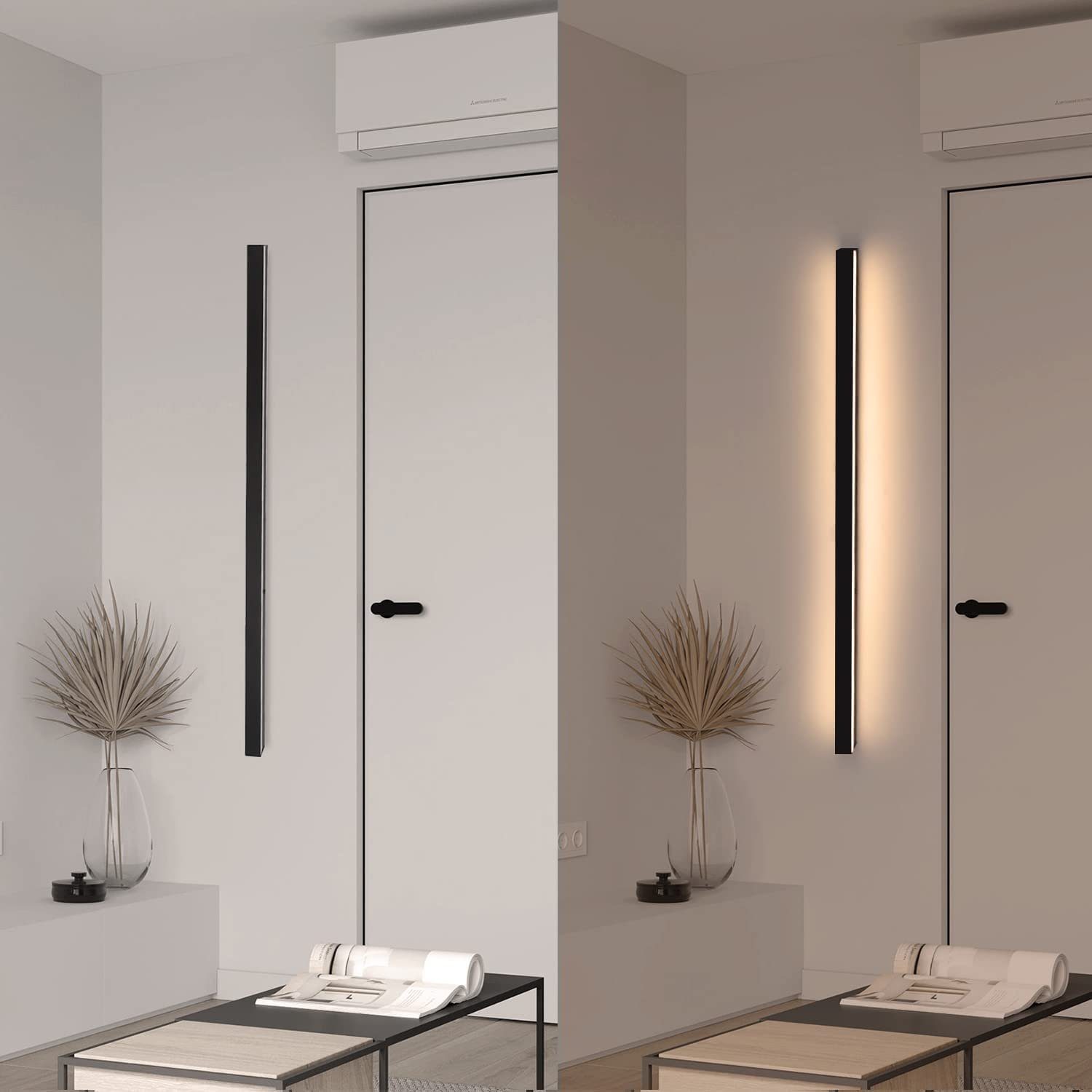 Nettlife LED Wandleuchte innen Schwarz 100cm 3000/6500K Flur Up Down Wandbe günstig online kaufen