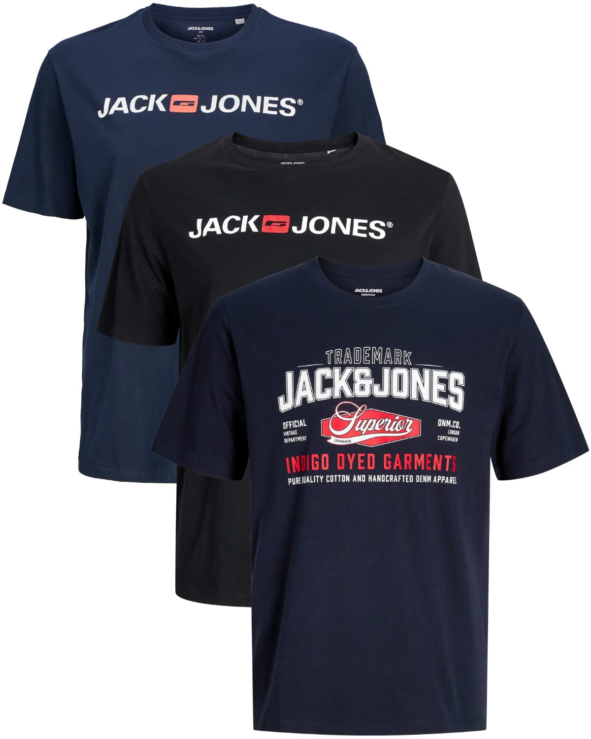 Jack & Jones PlusSize Print-Shirt (Spar-Set, 3er-Pack) Big Size Shirt Übergrößen Shirt