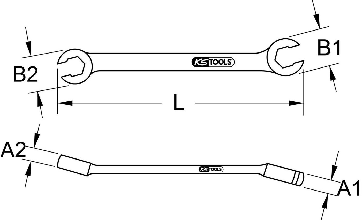 Thumbnail - KS Tools Ringschlüssel CHROMEplus Offener Doppel-Ringschlüssel, abgewinkelt, 30x32mm