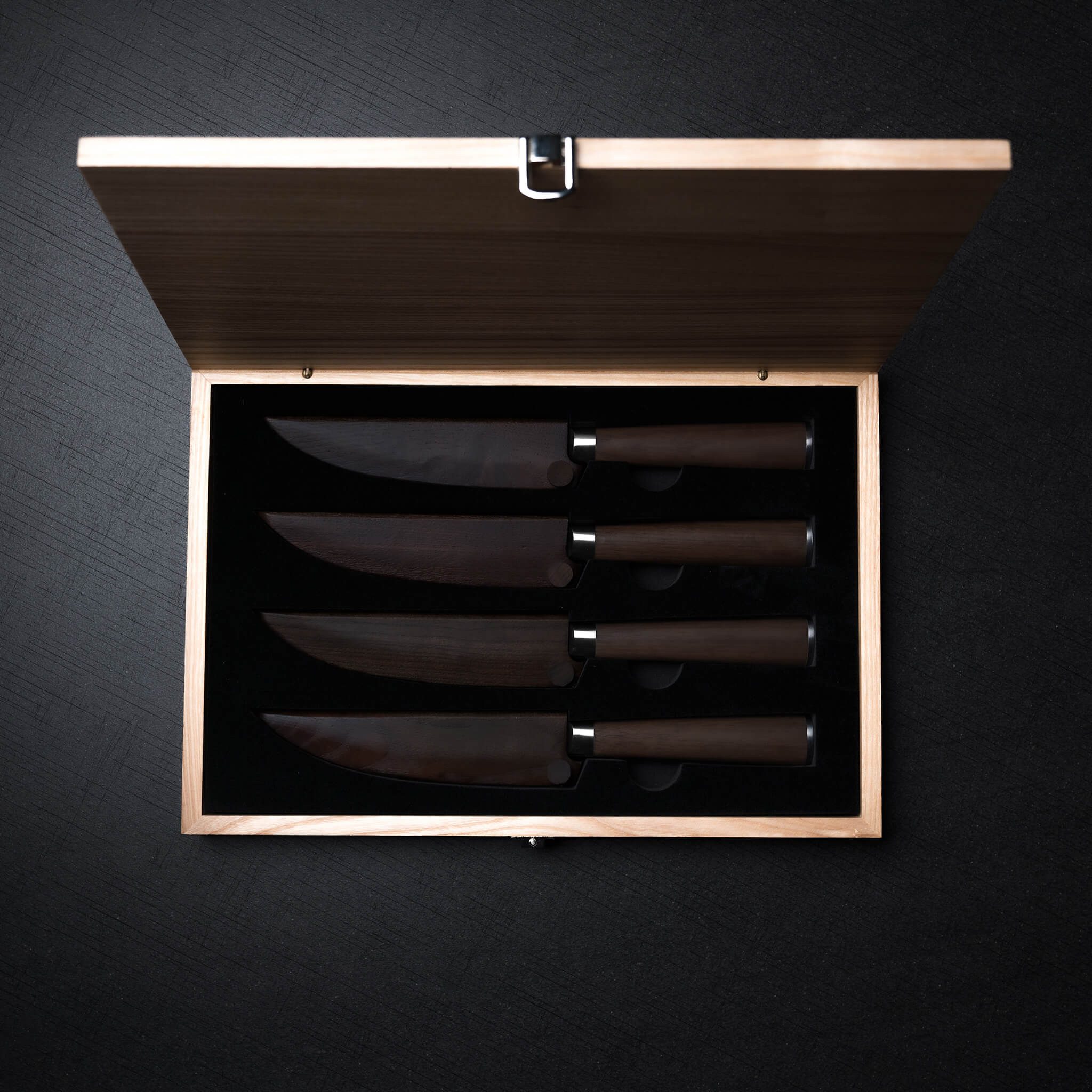 HITOFURI® Damastmesser HITOFURI® STEAKMESSER Damaskusmesser Steakmesser Premium Messer 73Lag., inkl. einer edlen Holzbox, Messerscheide, Pflegetuch sowie Pflegeöl