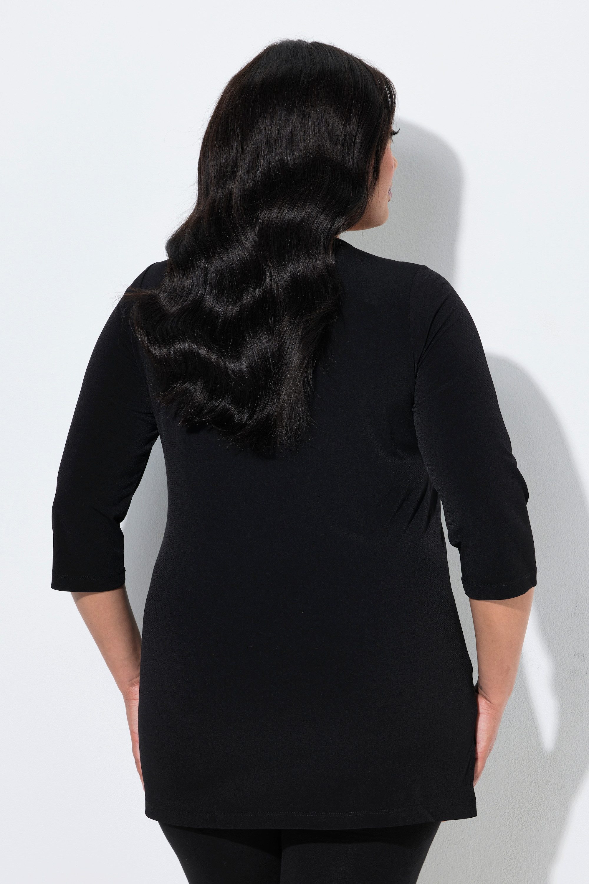 Ulla Popken Longshirt Longshirt Rundhalsausschnitt 3/4-Arm