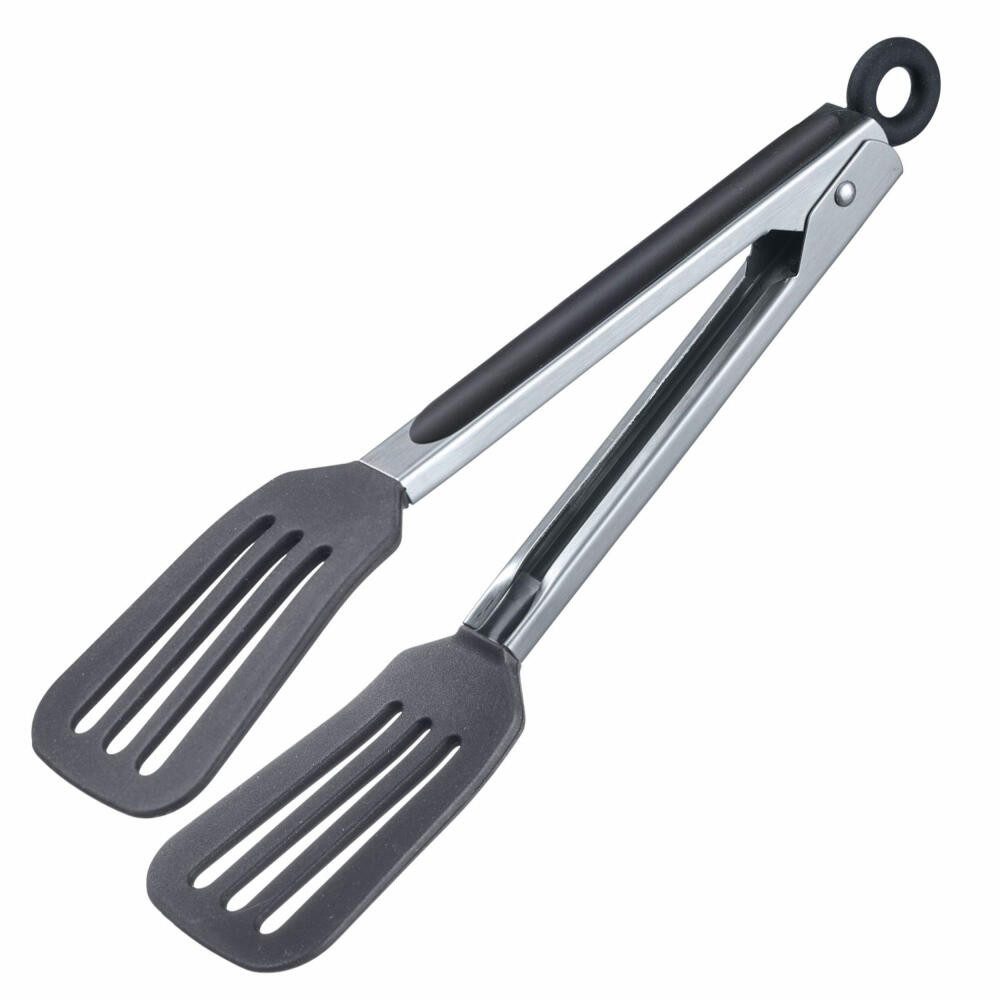 WESTMARK Servierzange mit großen Silikon-Laffen und gummierten Griffen, Länge: 26,5 cm, rostfrei, gummierte Griffe, spülmaschinengeeignet, BPA-frei