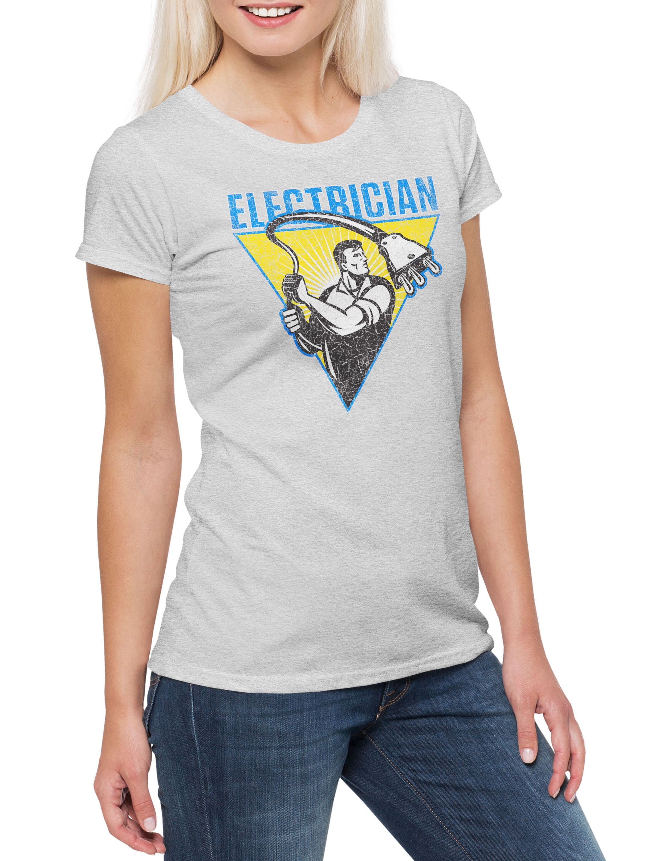 Print-Shirt Electrician III Damen T-Shirt Elektriker Meister Beruf Handwerk