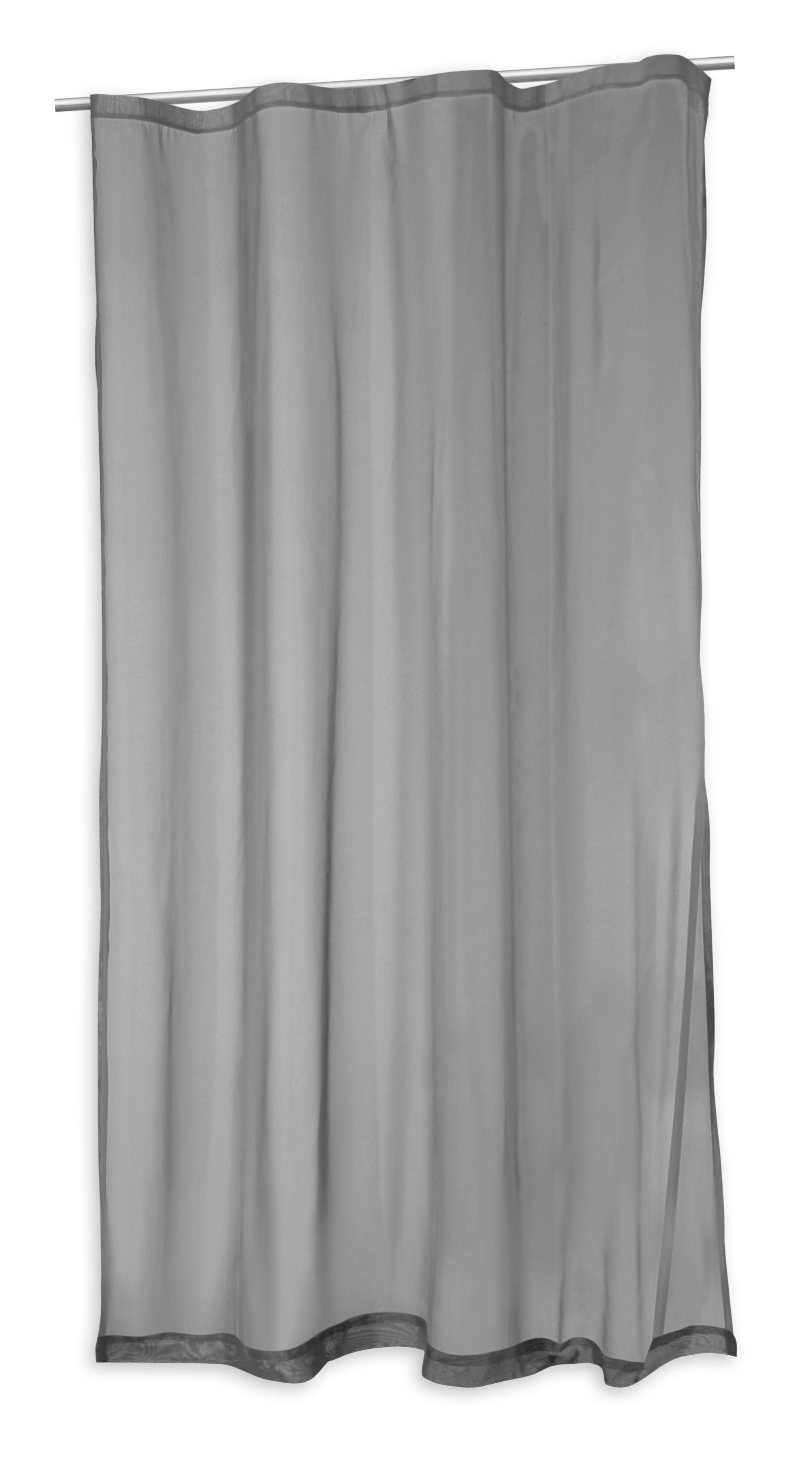 Gardine Voile Vorhang mit Kräuselband Gardine Sheer in transparent ca. 140x24, Haus und Deko, Kräuselband (1 St), transparent, Polyester Grau