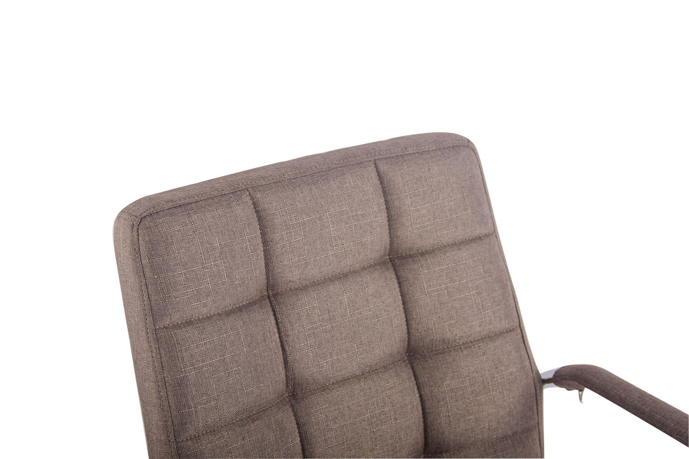 chrom - Bürostuhl TPFLiving Deal Sitzfläche: XXL), Stoff taupe Rückenlehne Drehstuhl, bequemer - und 360° höhenverstellbar Chefsessel, (Schreibtischstuhl, Bürostuhl Gestell: Metall mit drehbar