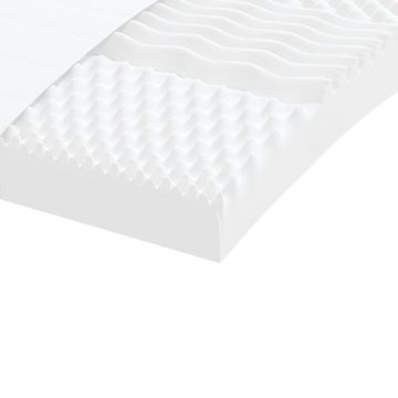 Kaltschaummatratze Schaumstoffmatratze Weiß 90x190 cm 7-Zonen Härtegrad 20 ILD, vidaXL, 10 cm hoch