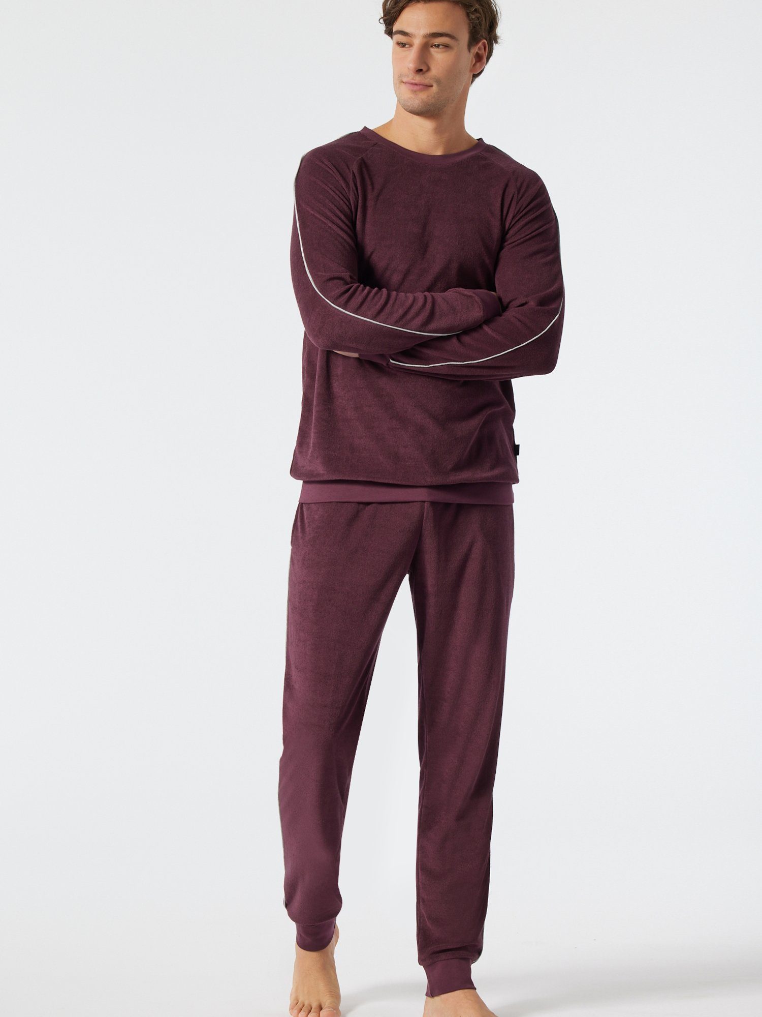 Schiesser Pyjama Warming Nightwear burgund