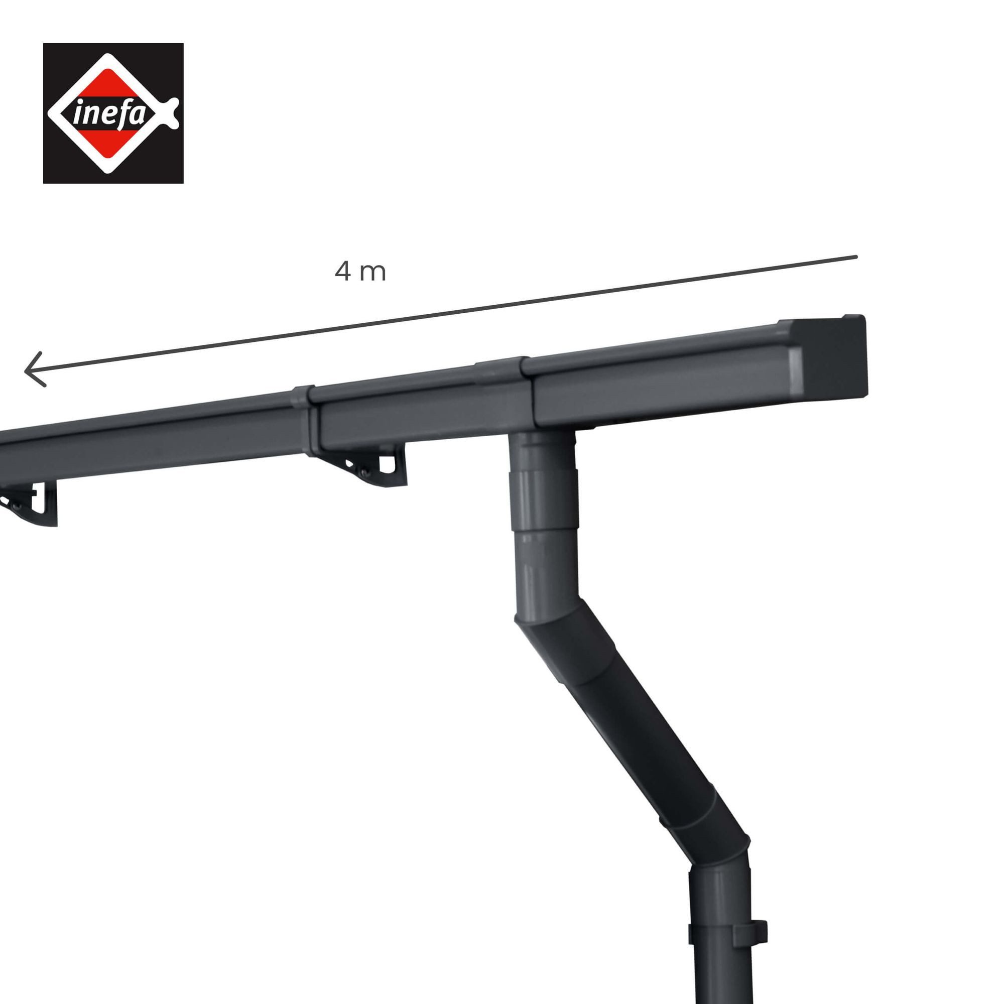 Thumbnail - INEFA Dachrinne NW 68 Dachrinnen-Set kastenförmig aus PVC für Gartenhaus, Kastenrinnen- Set von INEFA, 1-St., Set für ei...