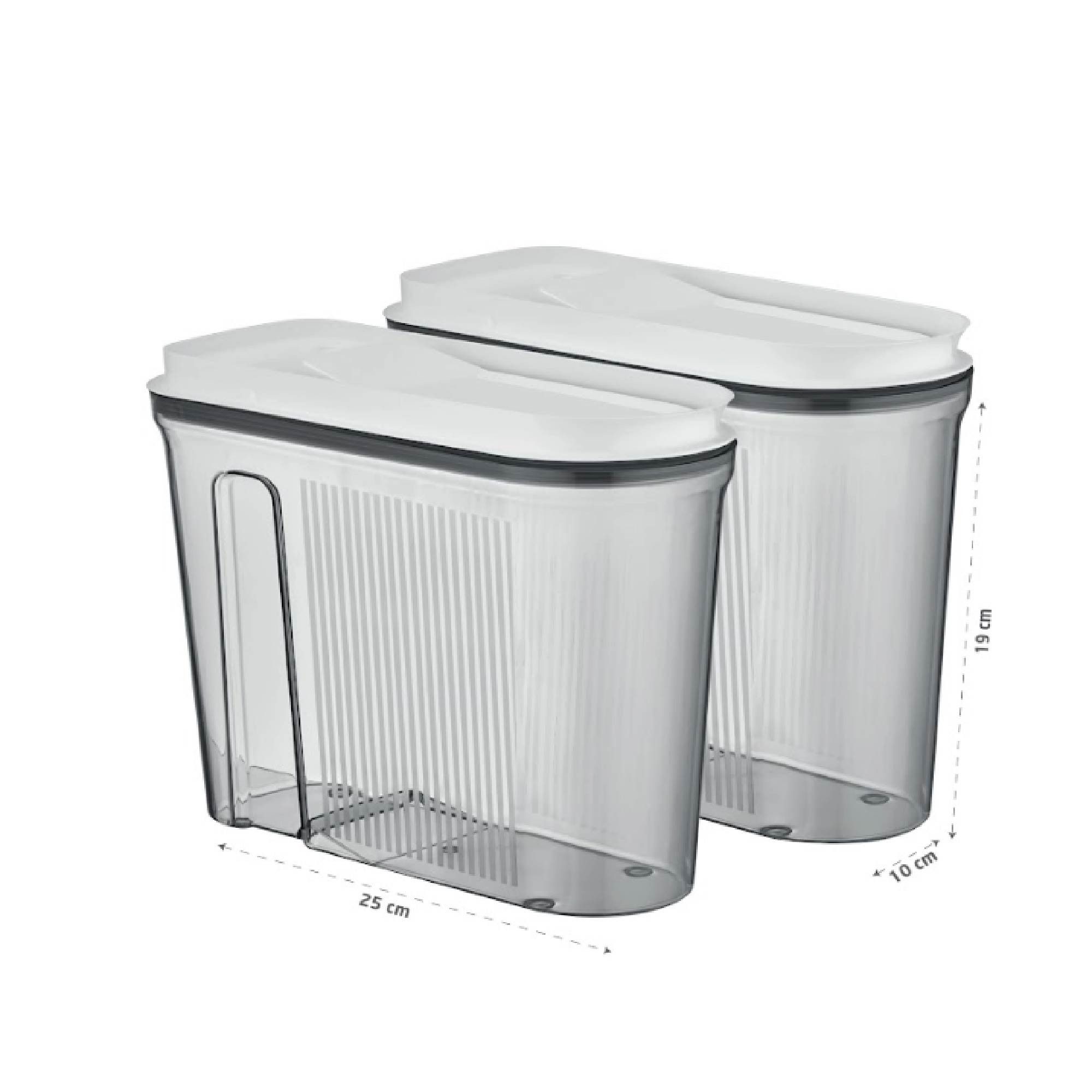 Vip Ahmet Vorratsdose Vorratsdosen mit Deckel, BPA-frei Kunststoff, 12-tlg, 12x3,2L, Kunststoff, (12-tlg., 12er-Set, 12x3,2L), Vakuumdeckel mit Ausgießöffnung – Bild 5 von 5